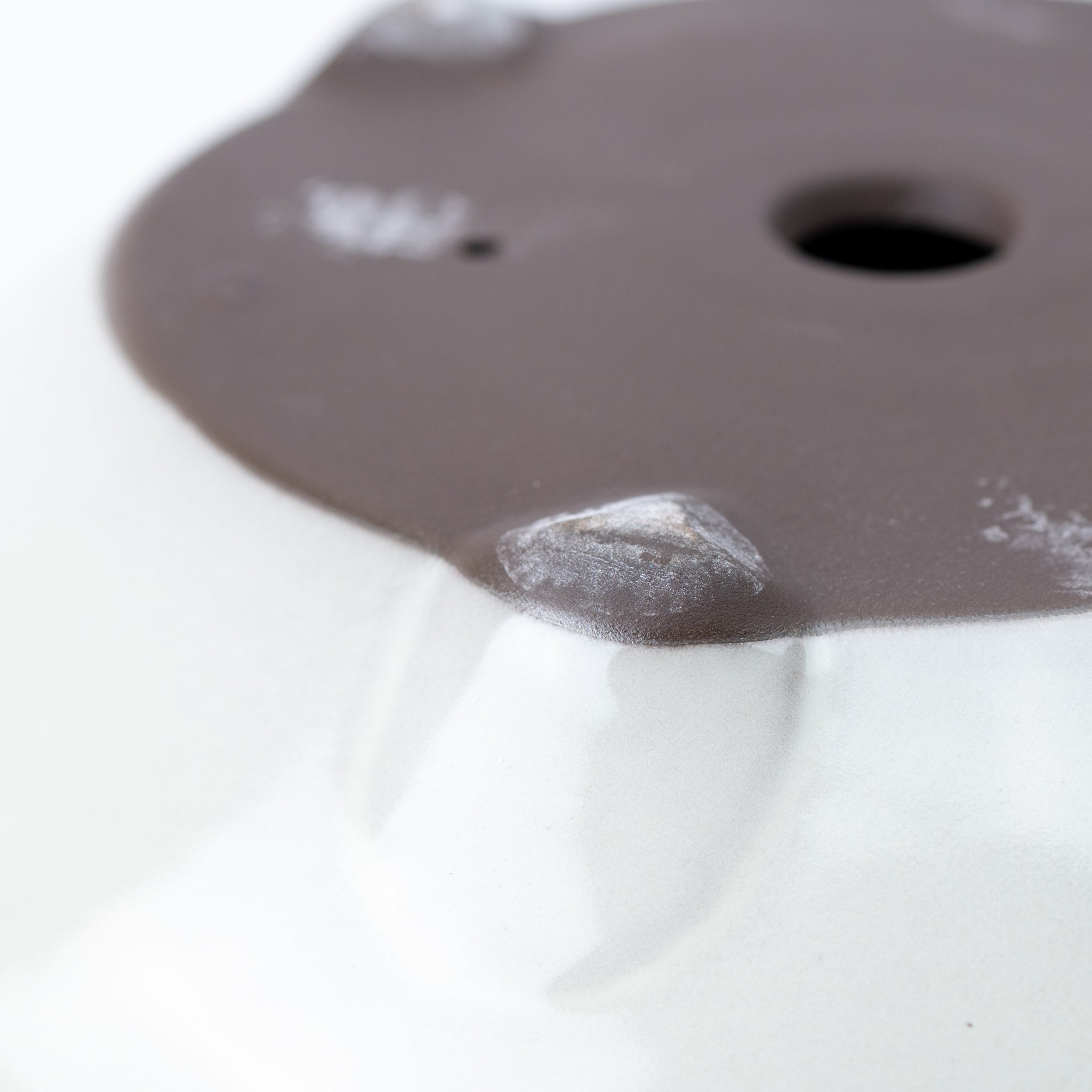 Naginowa Cream Circle BANKO Ware Japanese Bonsai Pot Set of 2