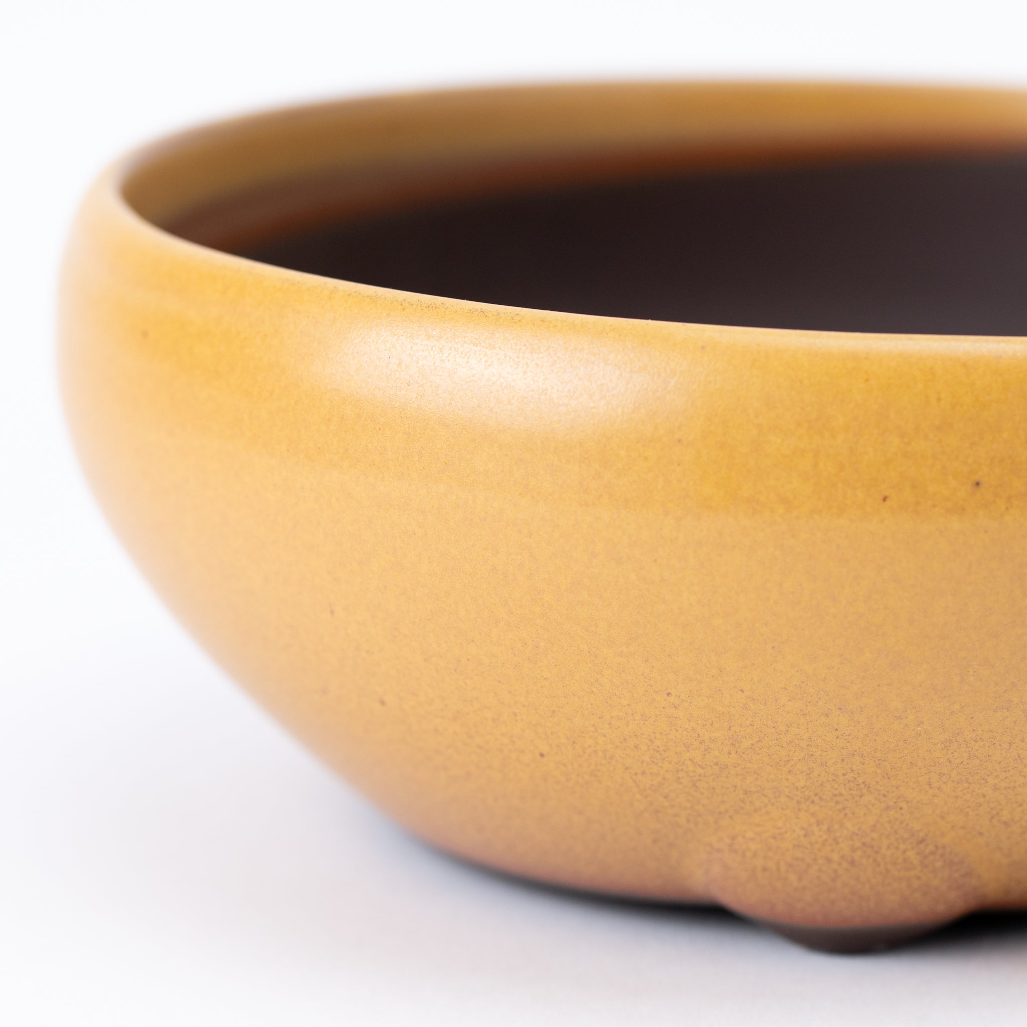 Naginowa Yellow Circle BANKO Ware Japanese Bonsai Pot Set of 2