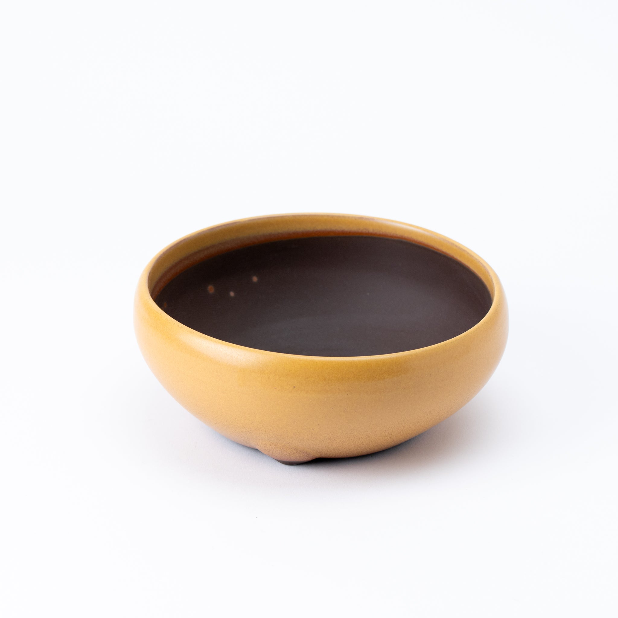 Naginowa Yellow Circle BANKO Ware Japanese Bonsai Pot Set of 2