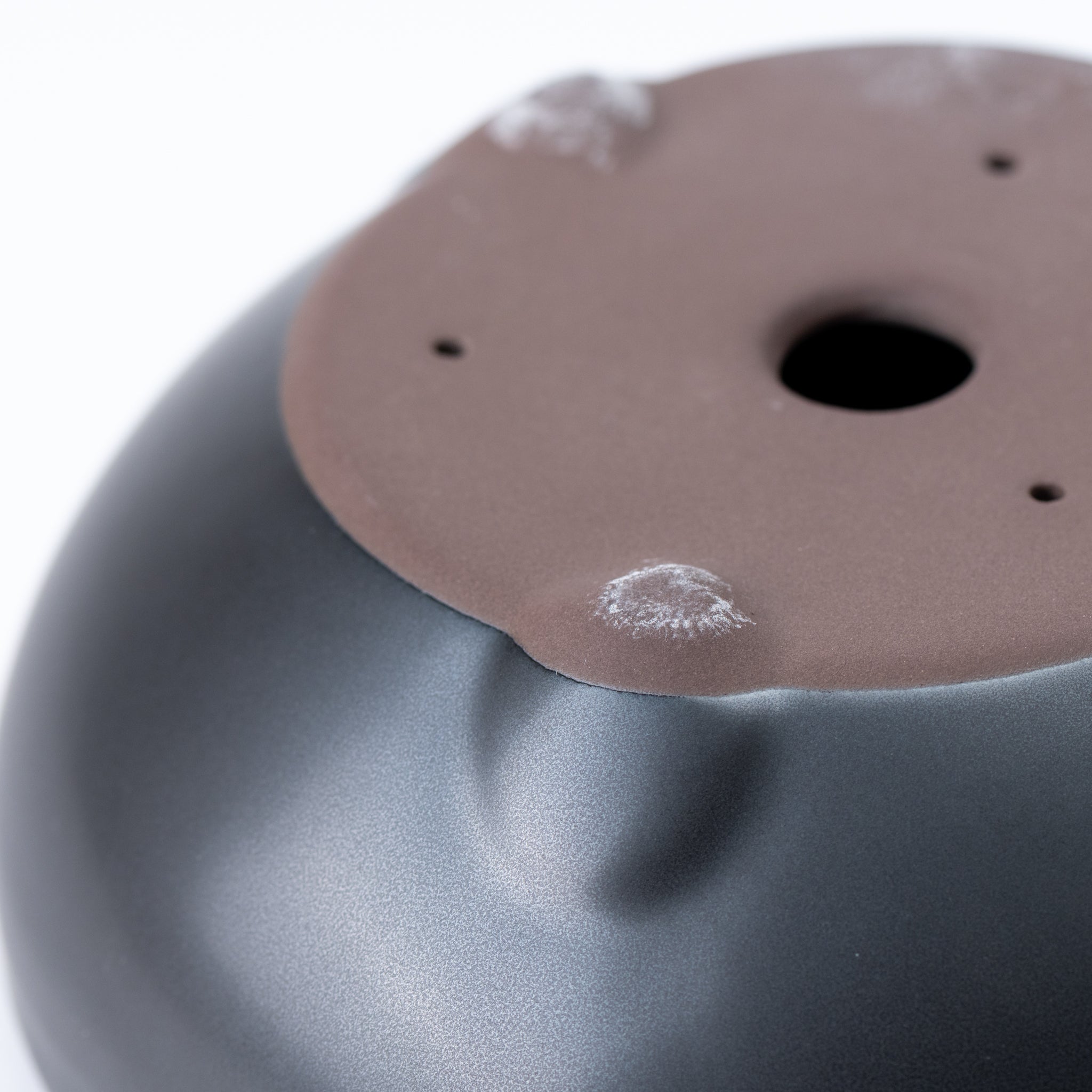 Naginowa Black Matte Circle BANKO Ware Japanese Bonsai Pot Set of 2