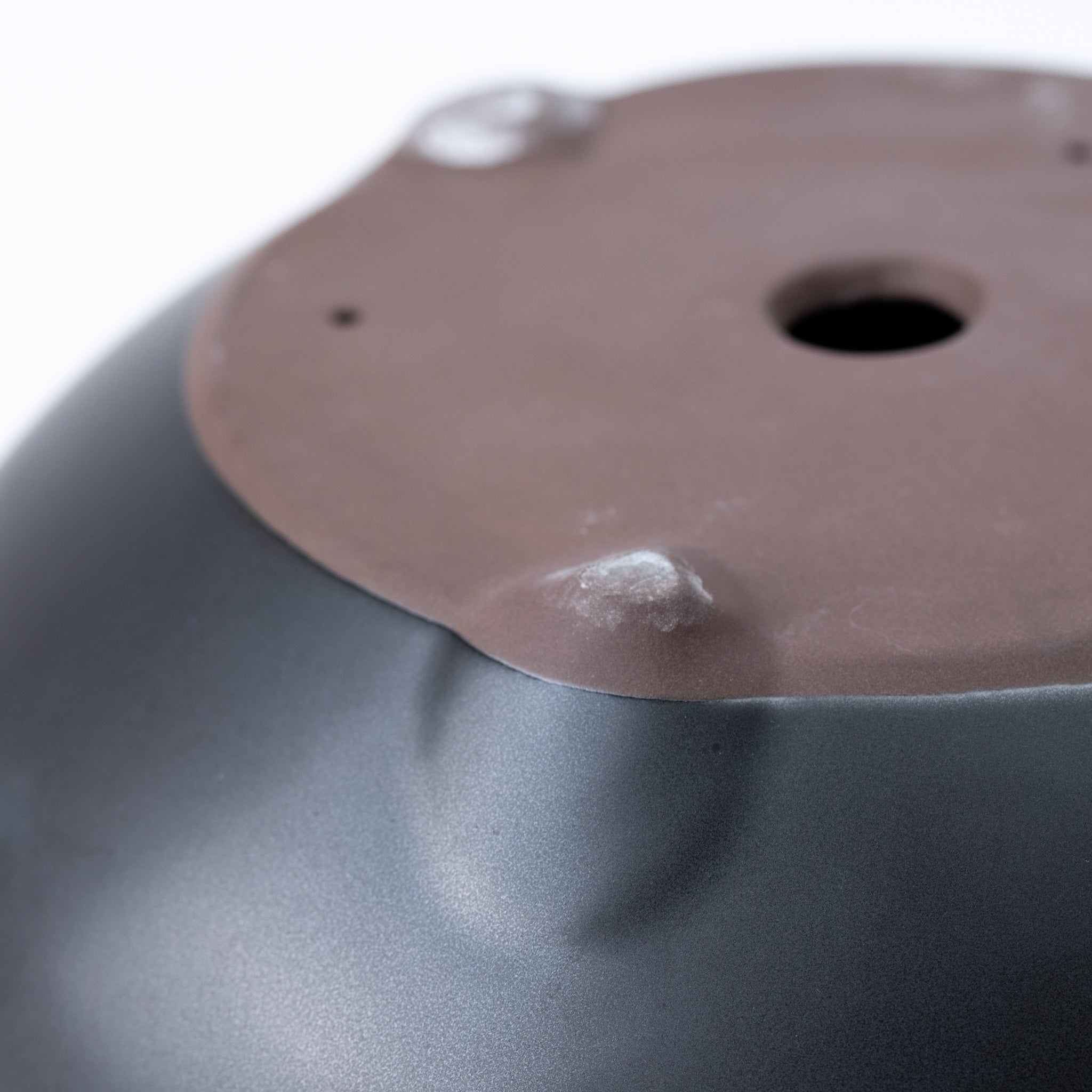 Naginowa Black Matte Circle BANKO Ware Japanese Bonsai Pot Set of 2