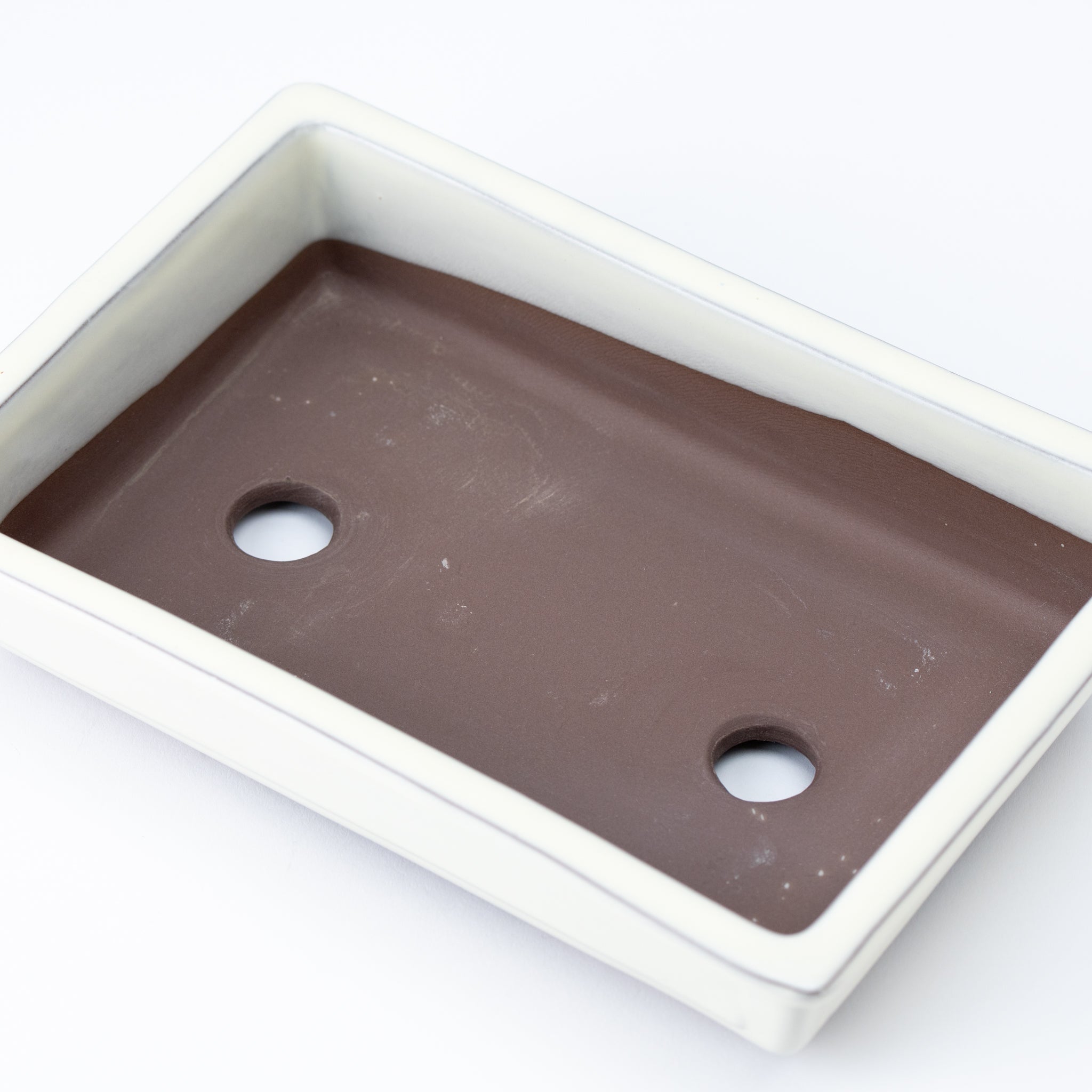 Naginowa Cream longhorn BANKO Ware Japanese Bonsai Pot Set of 3 (Size 8, 9, and 10)