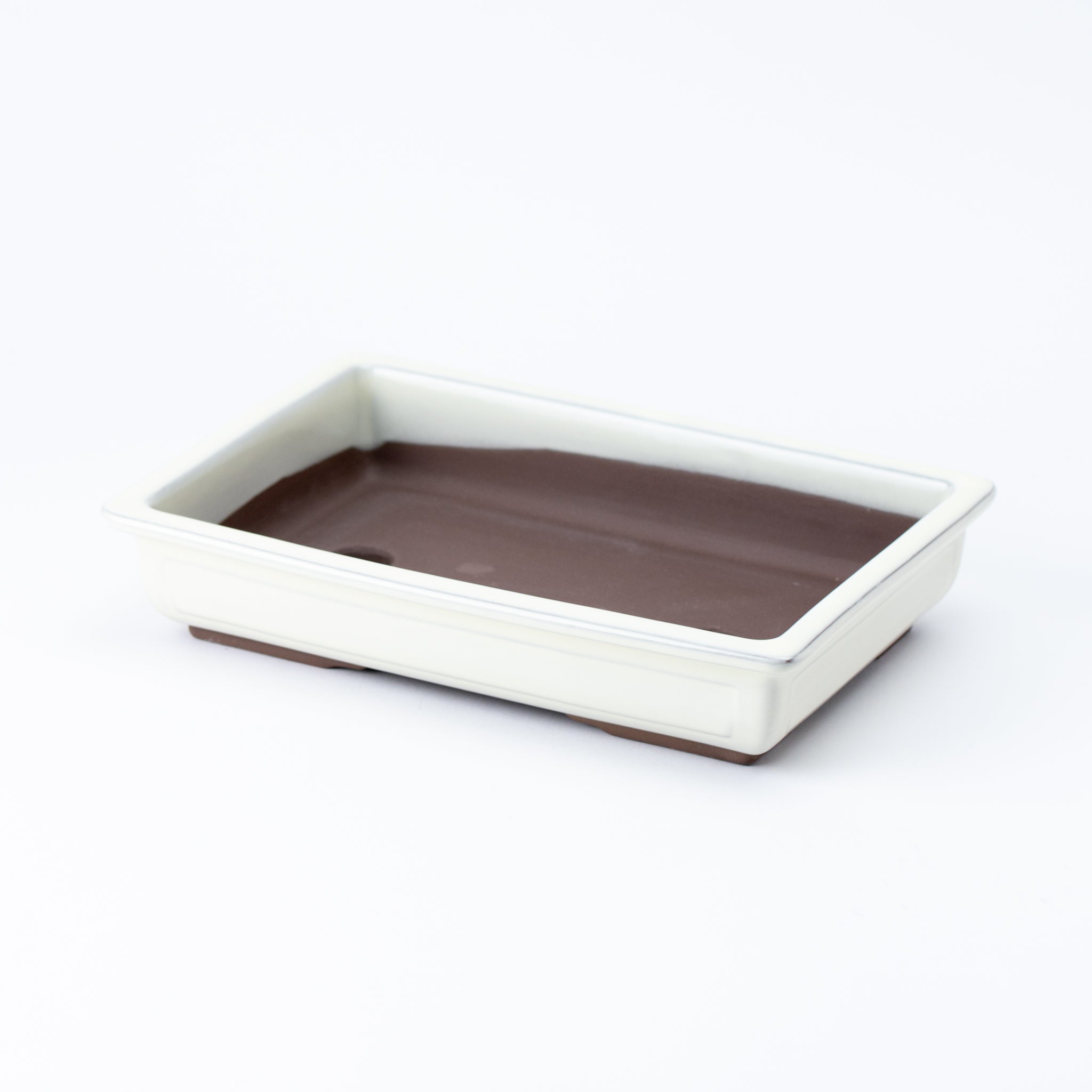 Naginowa Cream longhorn BANKO Ware Japanese Bonsai Pot Set of 3 (Size 8, 9, and 10)