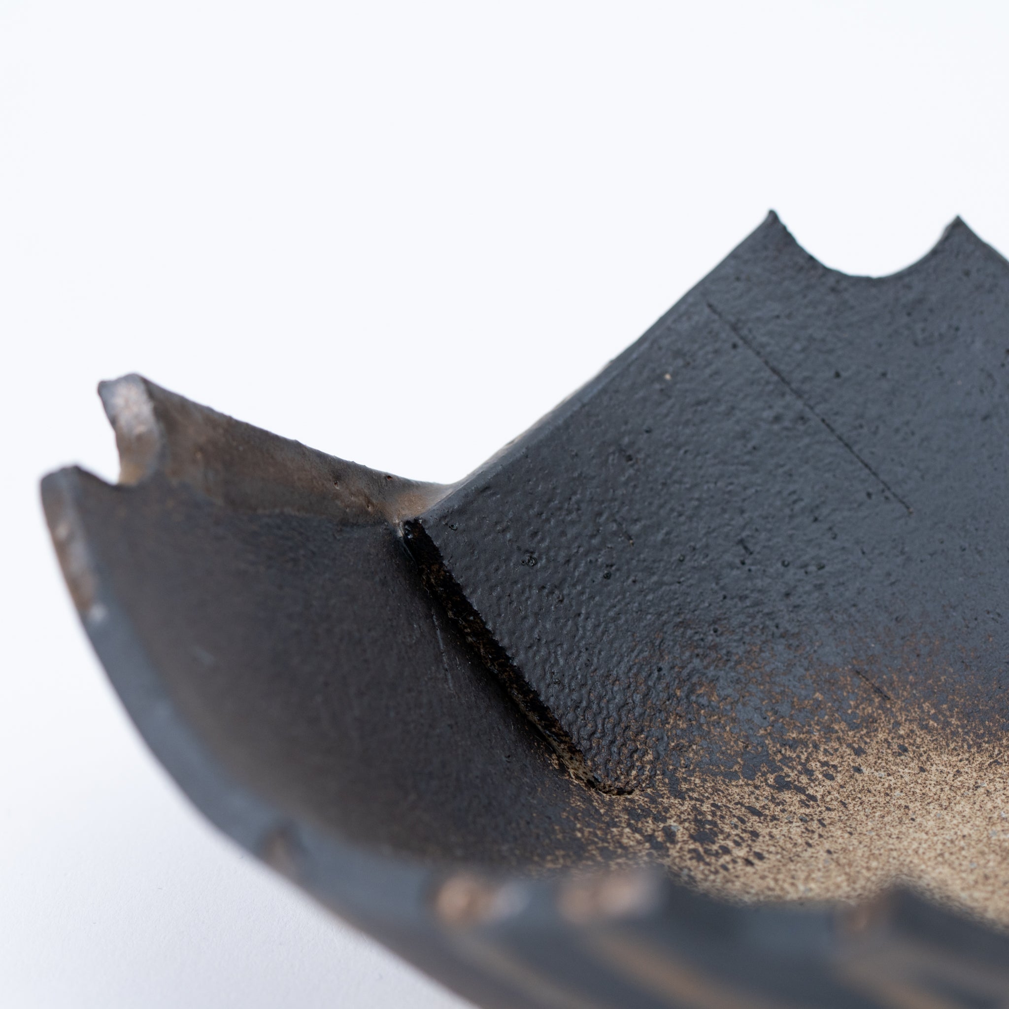 Naginowa Black Without Corners BANKO Ware Japanese Bonsai Pot 4.7 in.