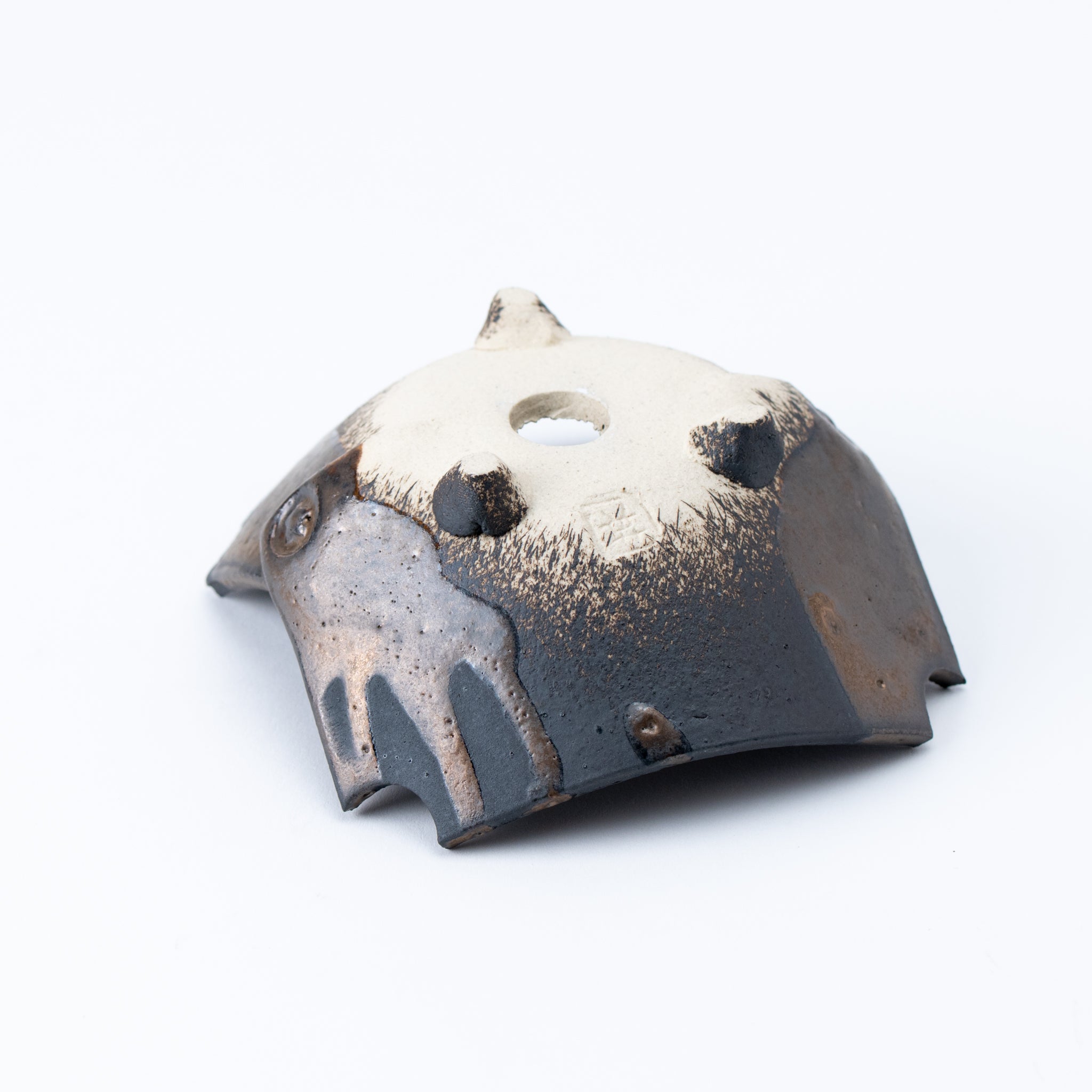 Naginowa Black Without Corners BANKO Ware Japanese Bonsai Pot 4.7 in.