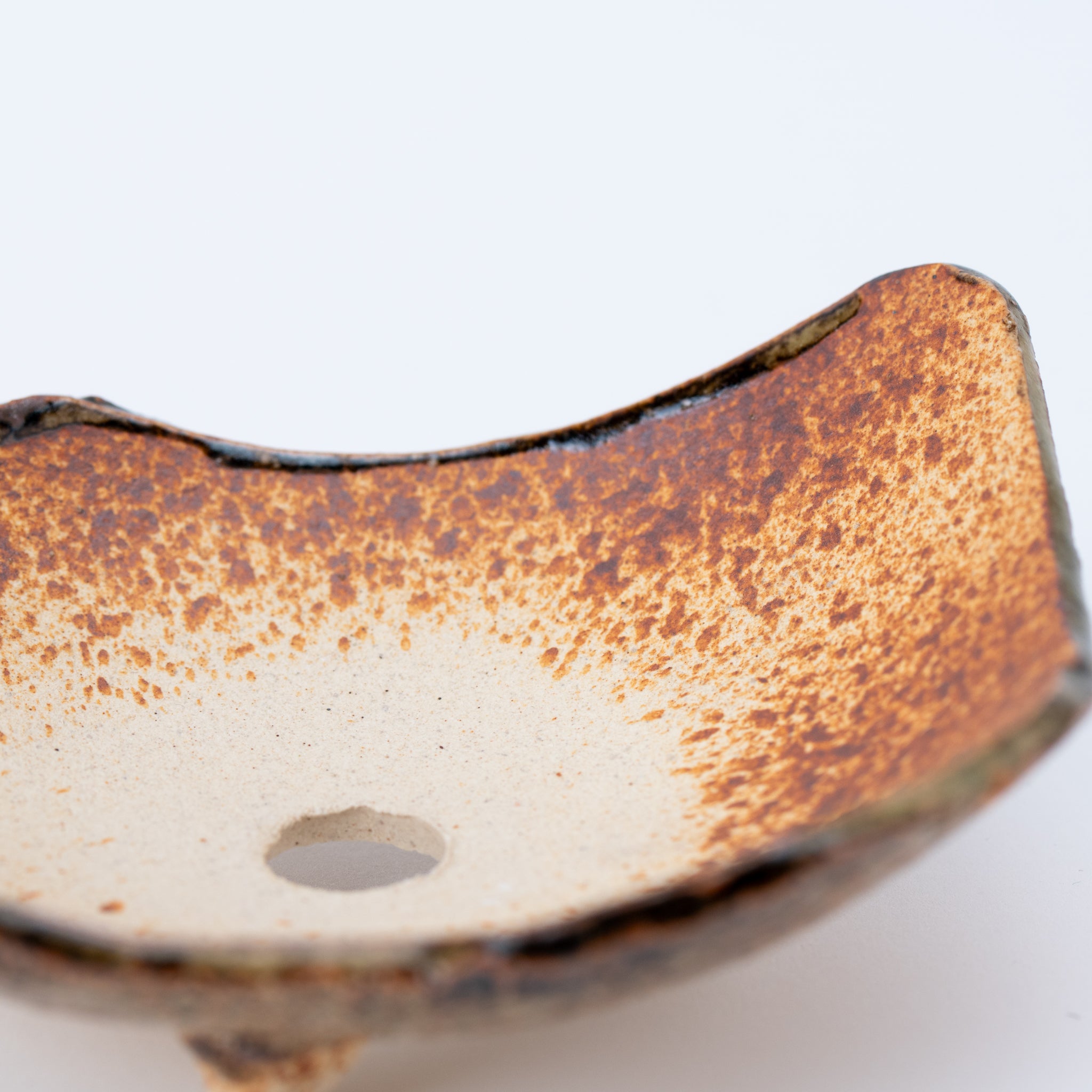 NAGINOWA Brown Leaves Shape BANKO Ware Japanese Bonsai Pot 5.3 in.