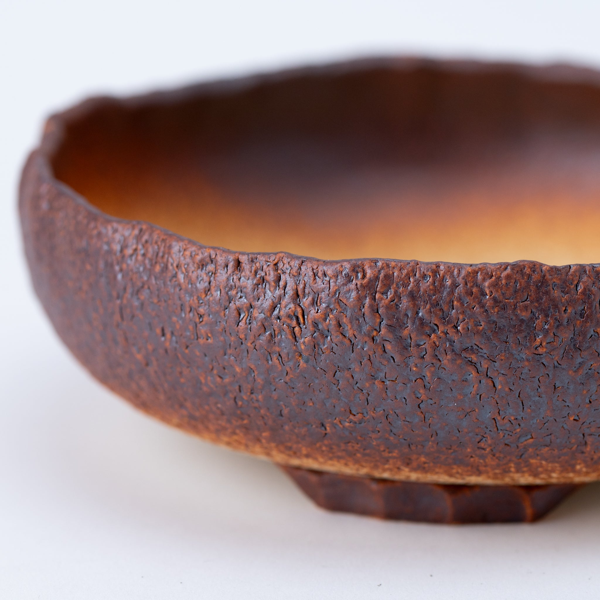 Naginowa Brown sround shape BANKO Ware Japanese Bonsai Pot 6.1 in.