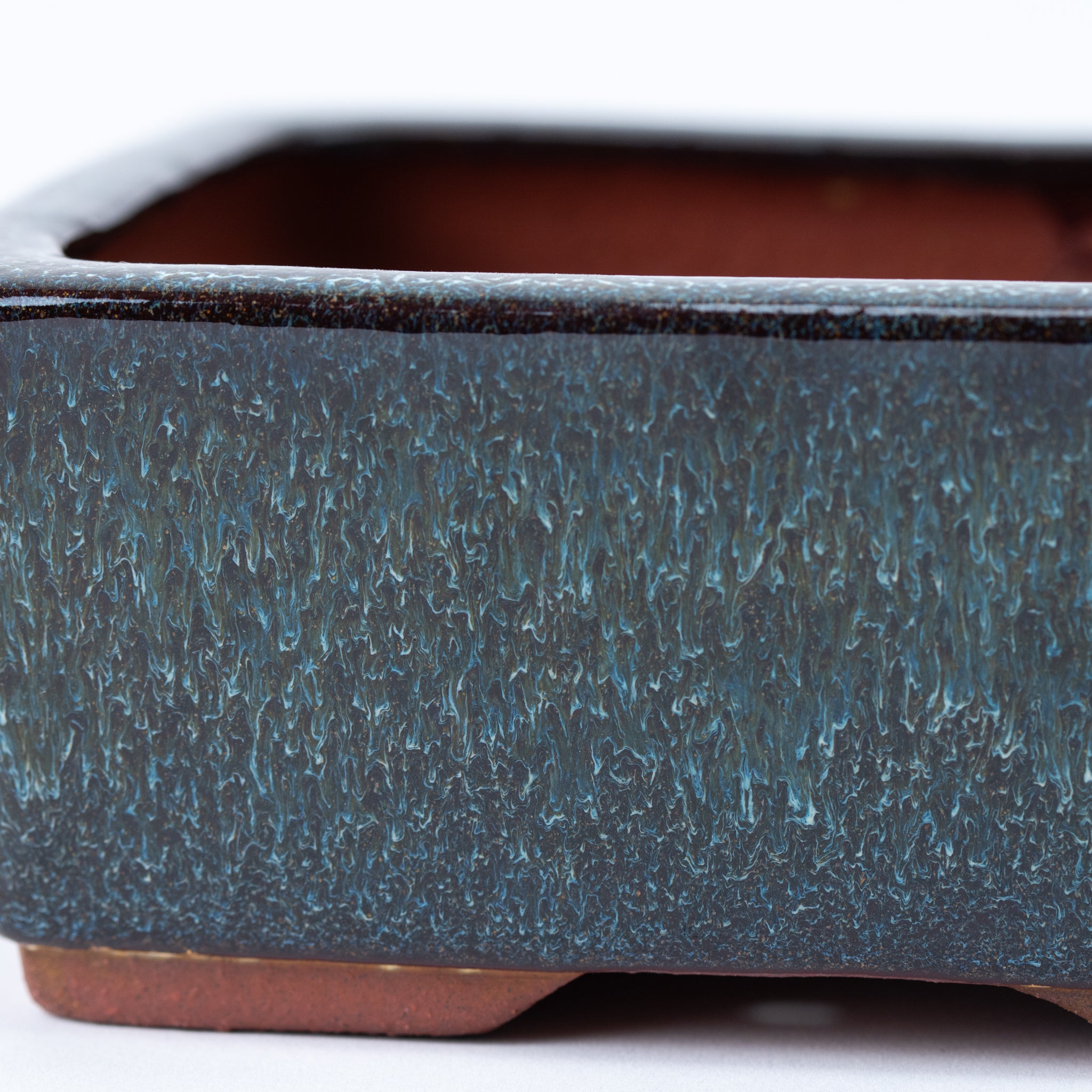 Eimei Tokoname Ware Rimless Rectangular Shape Japanese Bonsai Pot