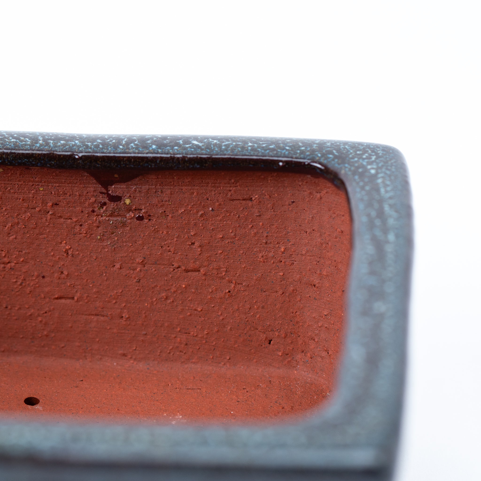 Eimei Tokoname Ware Rimless Rectangular Shape Japanese Bonsai Pot