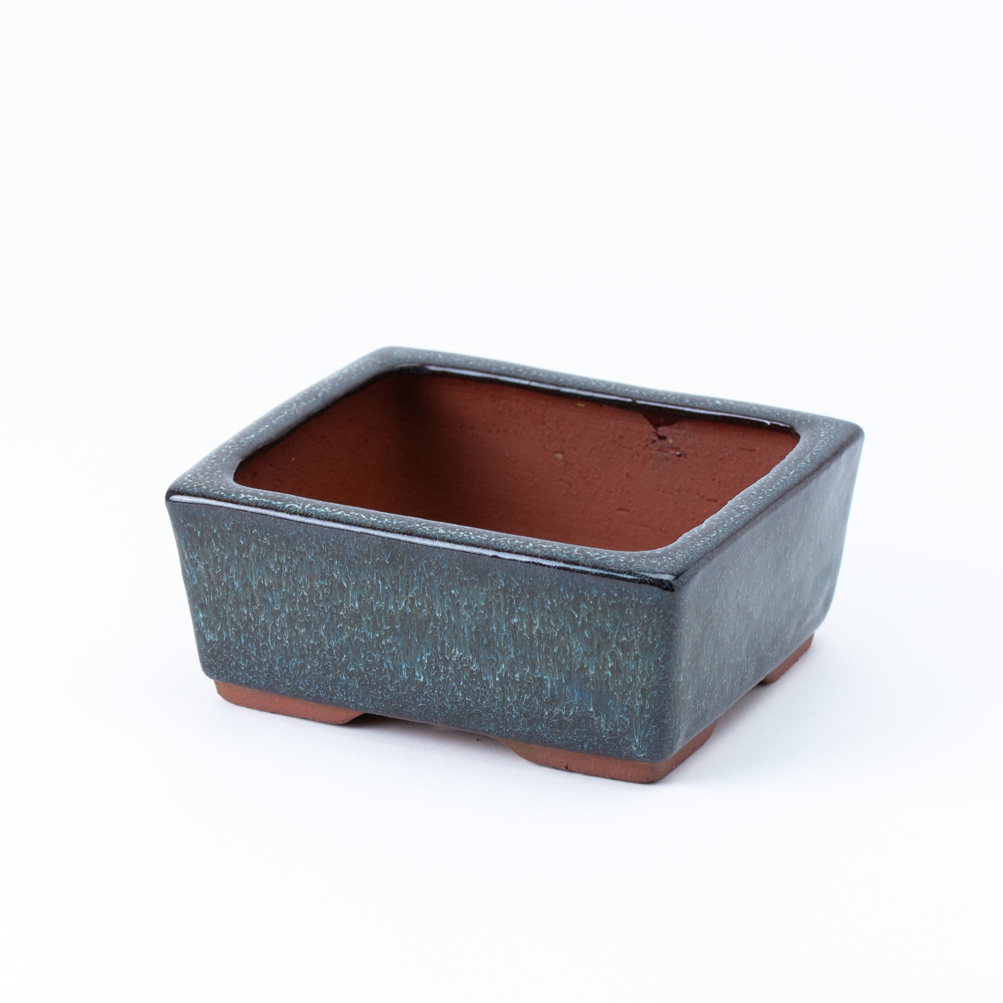 Eimei Tokoname Ware Rimless Rectangular Shape Japanese Bonsai Pot