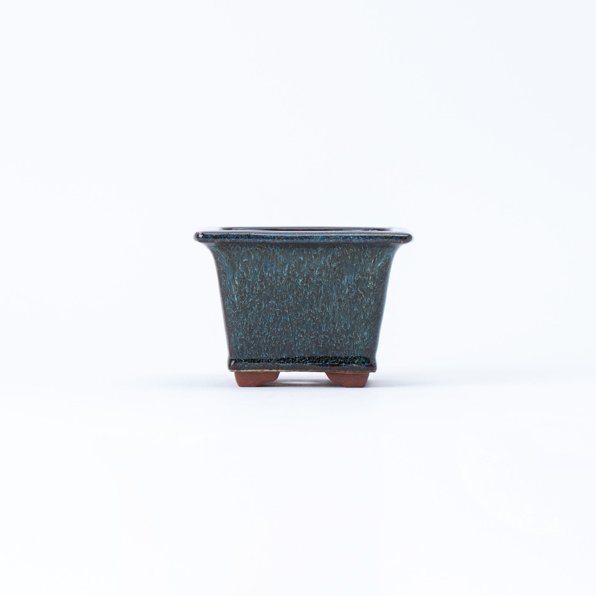 Eimei Tokoname Ware Square with Rim Japanese Bonsai Pot