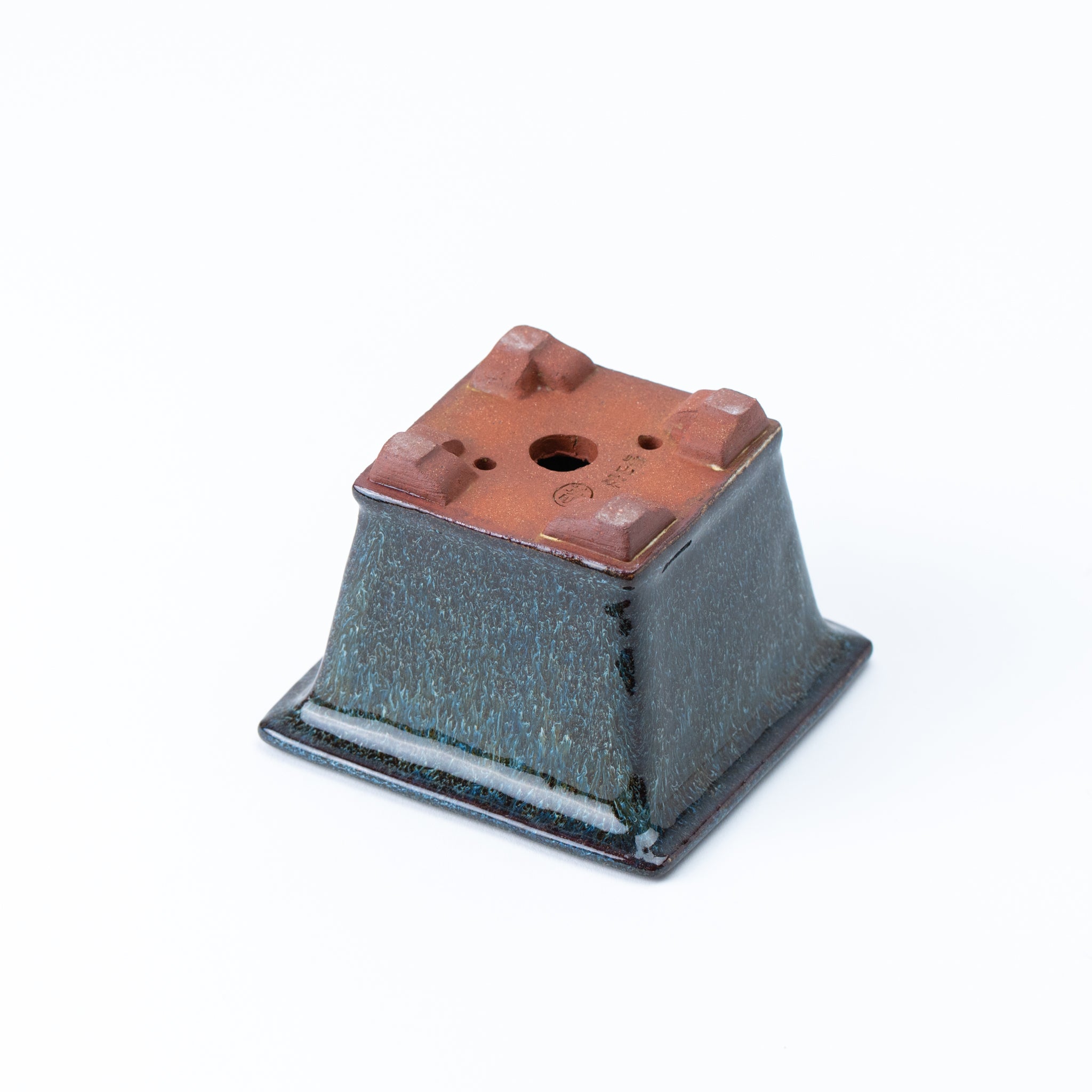 Eimei Tokoname Ware Square with Rim Japanese Bonsai Pot