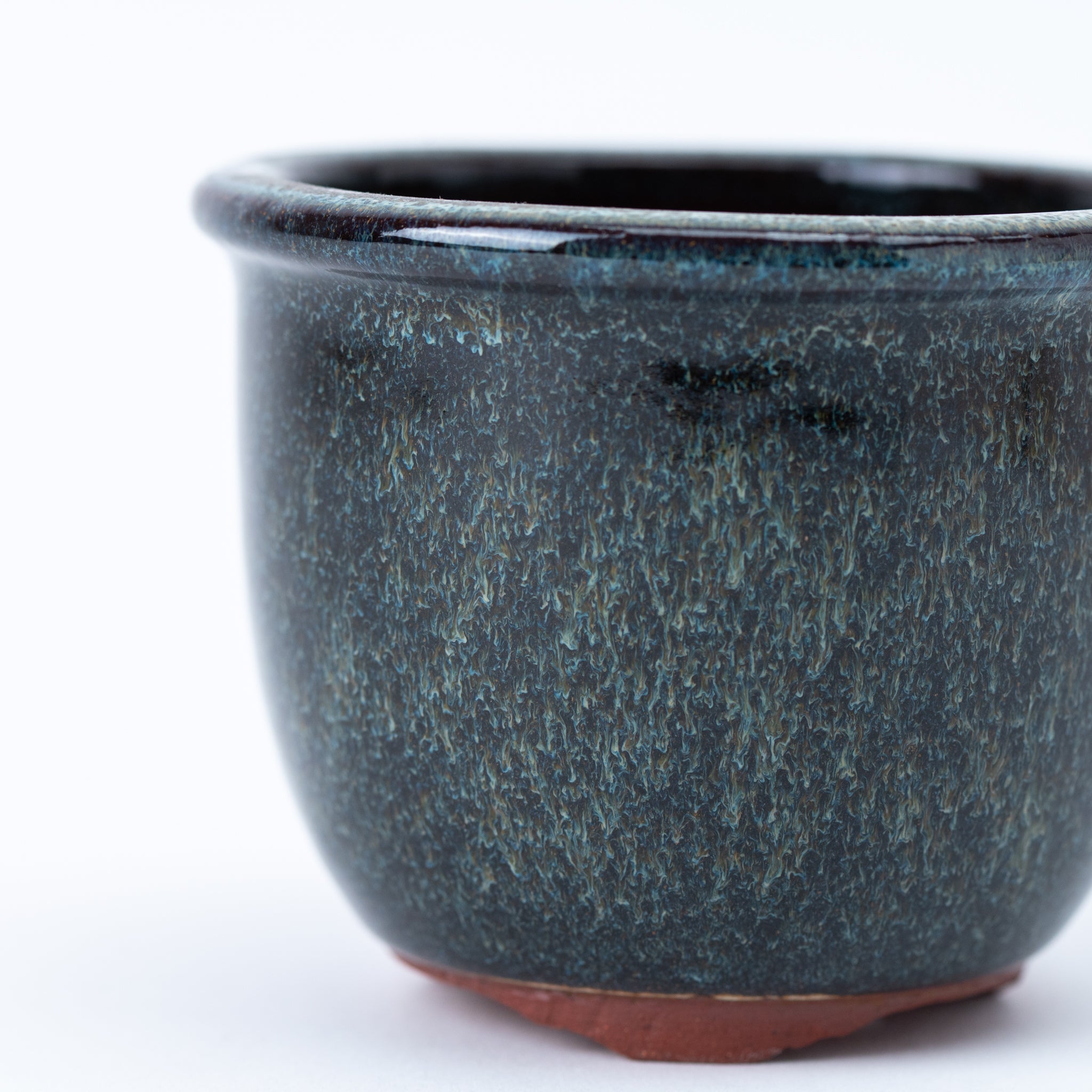 Eimei Tokoname Ware Round with Deep Rim Japanese Bonsai Pot