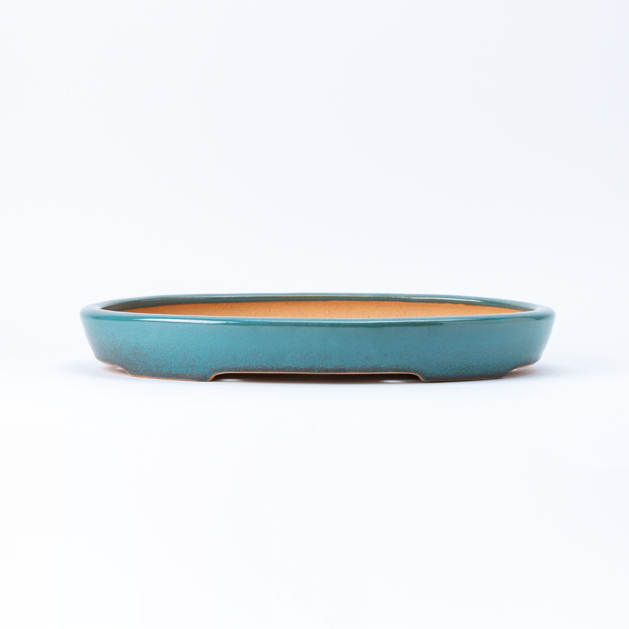 Reihou Tokoname Ware Subtly Distorted Oval Shape Japanese Bonsai Pot