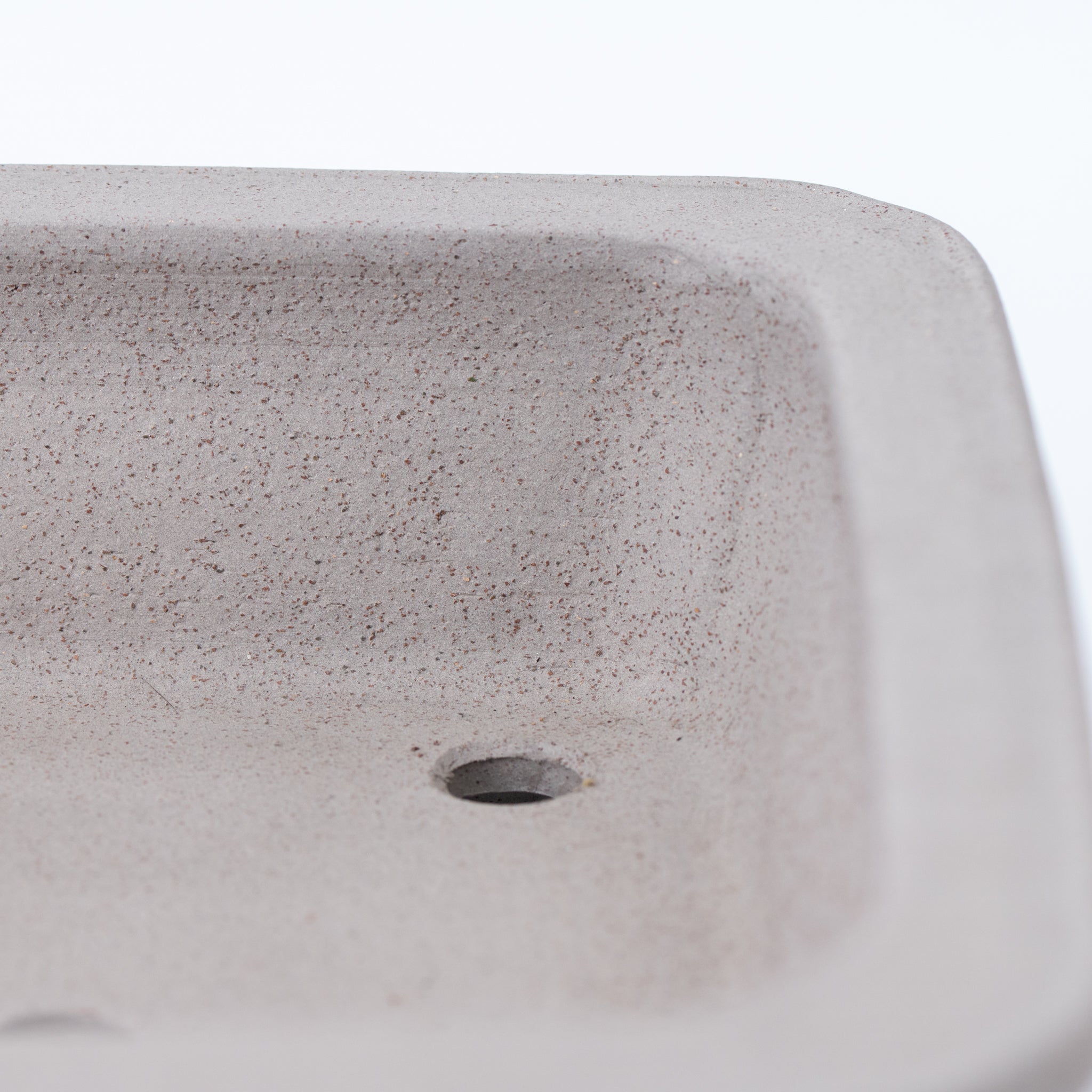 Kazan Tokoname Ware Central Band Detail Gray Japanese Bonsai Pot