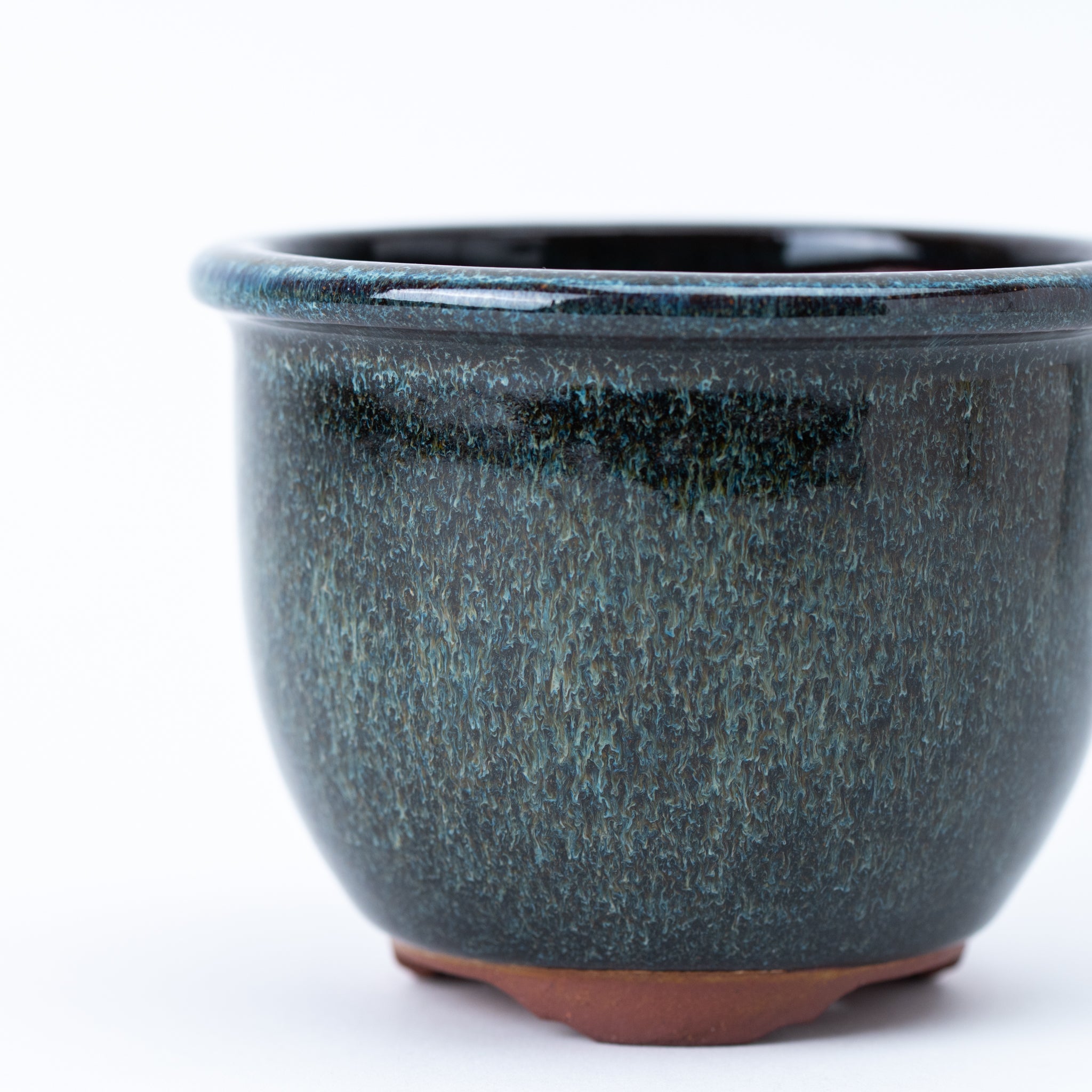 Eimei Tokoname Ware Round with Deeper Rim Japanese Bonsai Pot