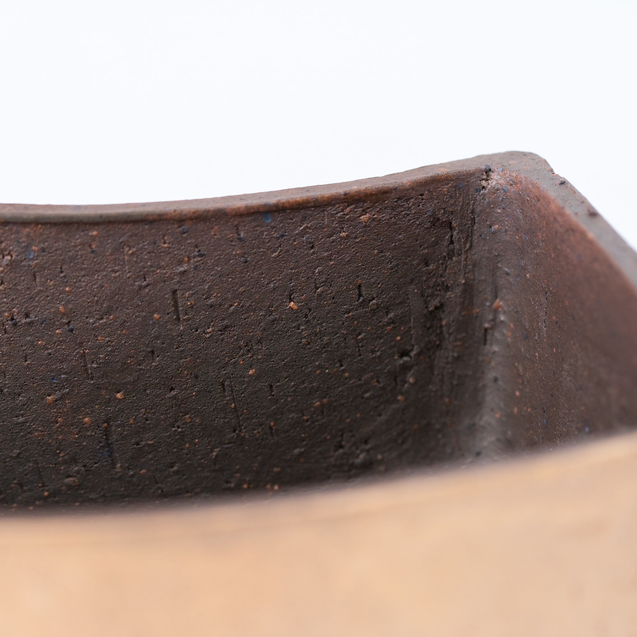 Mitsue Tokoname Ware Flat Fan Japanese Bonsai Pot