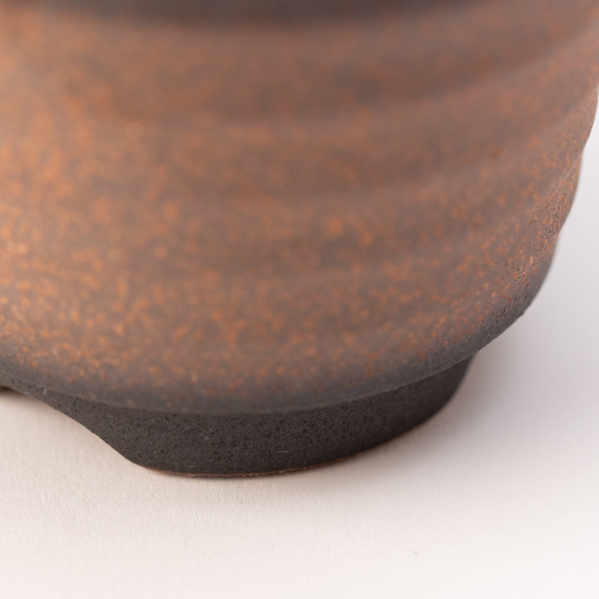 Naginowa Kurofuki Corrugated BANKO Ware Japanese Bonsai Pot 3.6in.