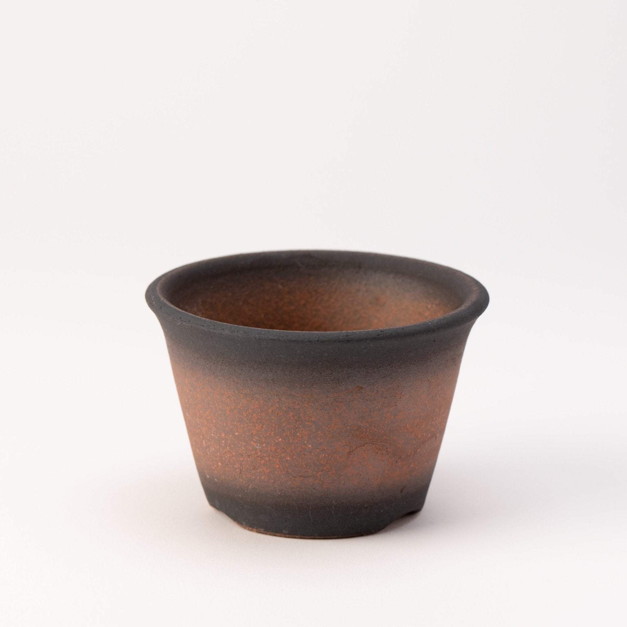 Naginowa Kurofuki Standard BANKO Ware Japanese Bonsai Pot 4.3in.