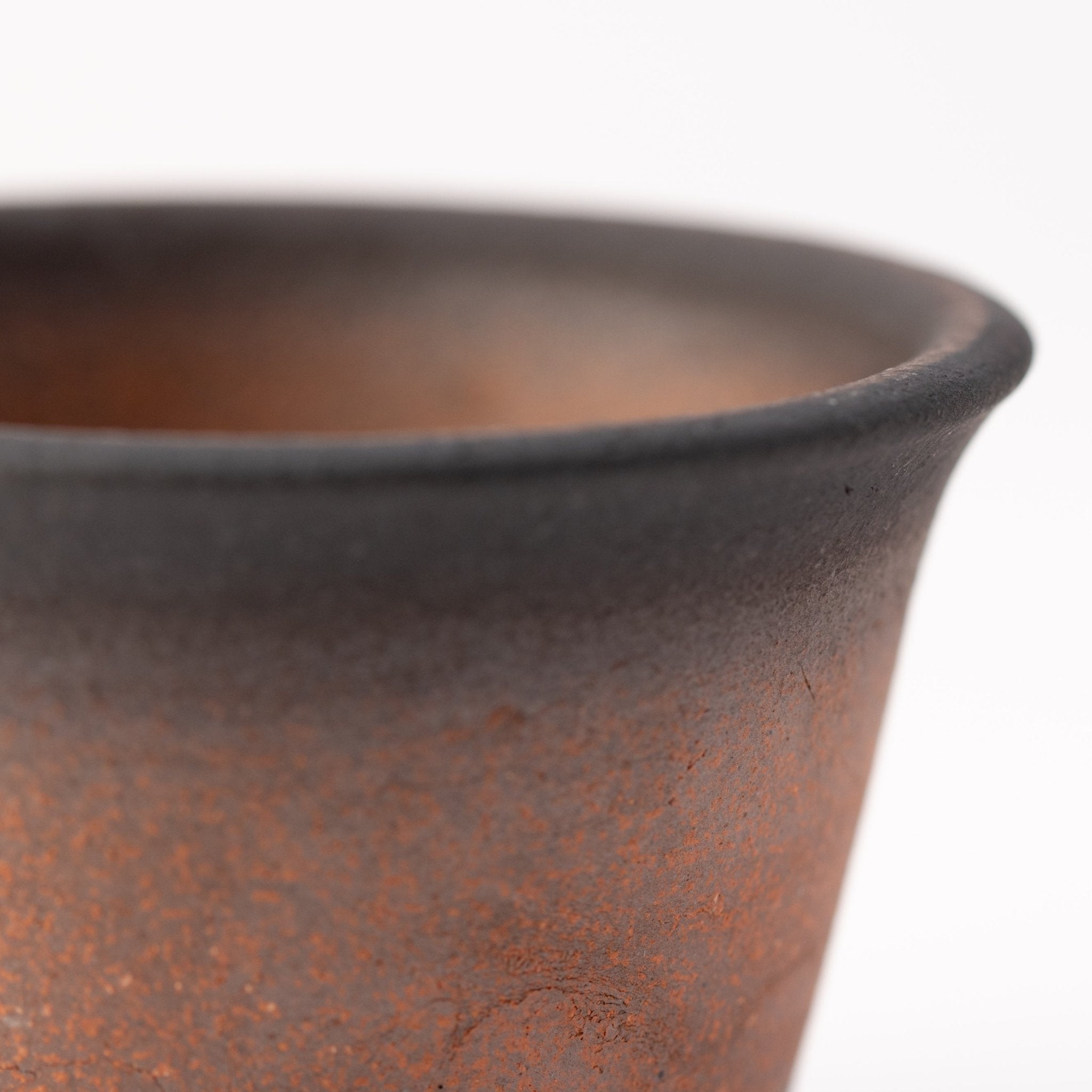 Naginowa Kurofuki Standard BANKO Ware Japanese Bonsai Pot 4.3in.