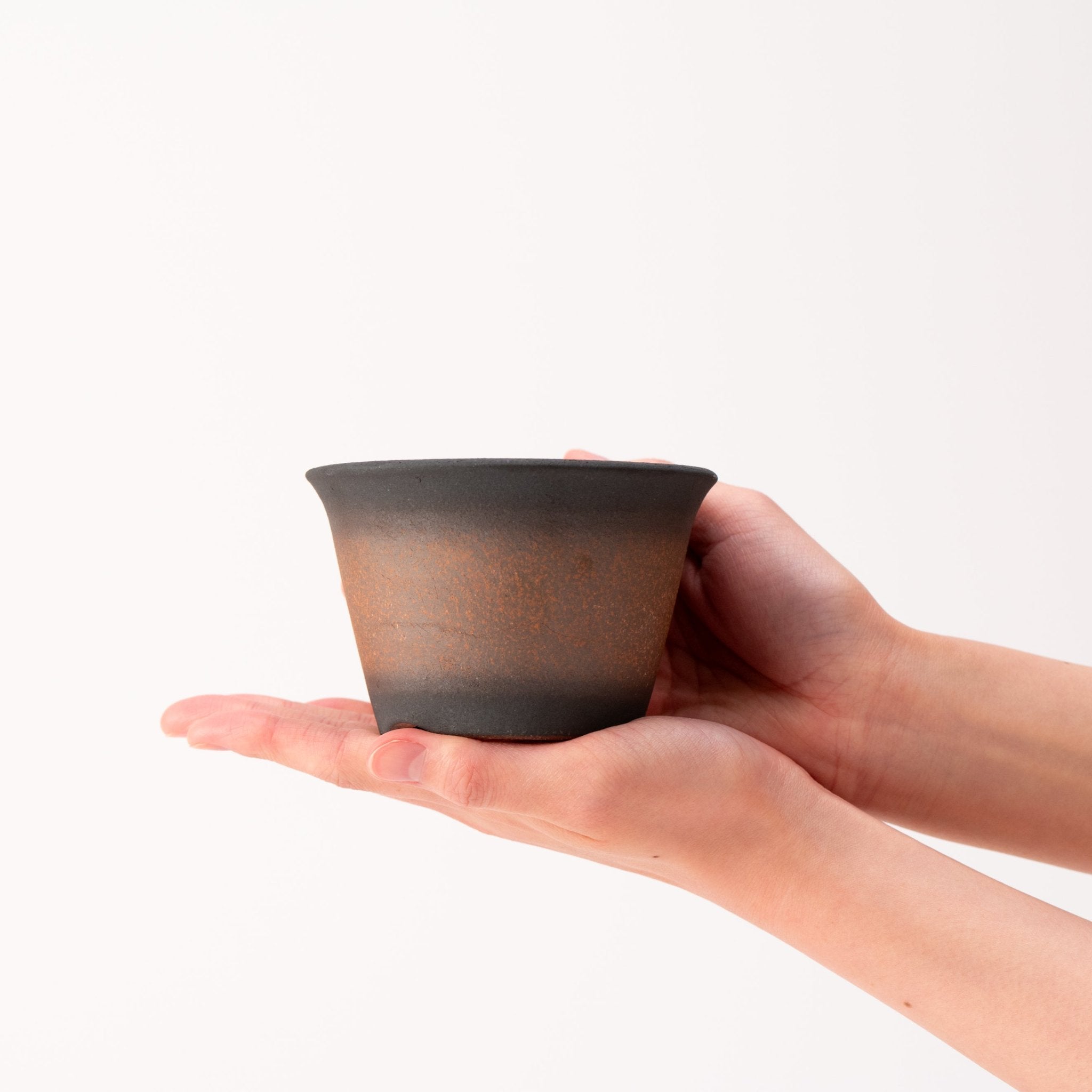 Naginowa Kurofuki Standard BANKO Ware Japanese Bonsai Pot 4.3in.