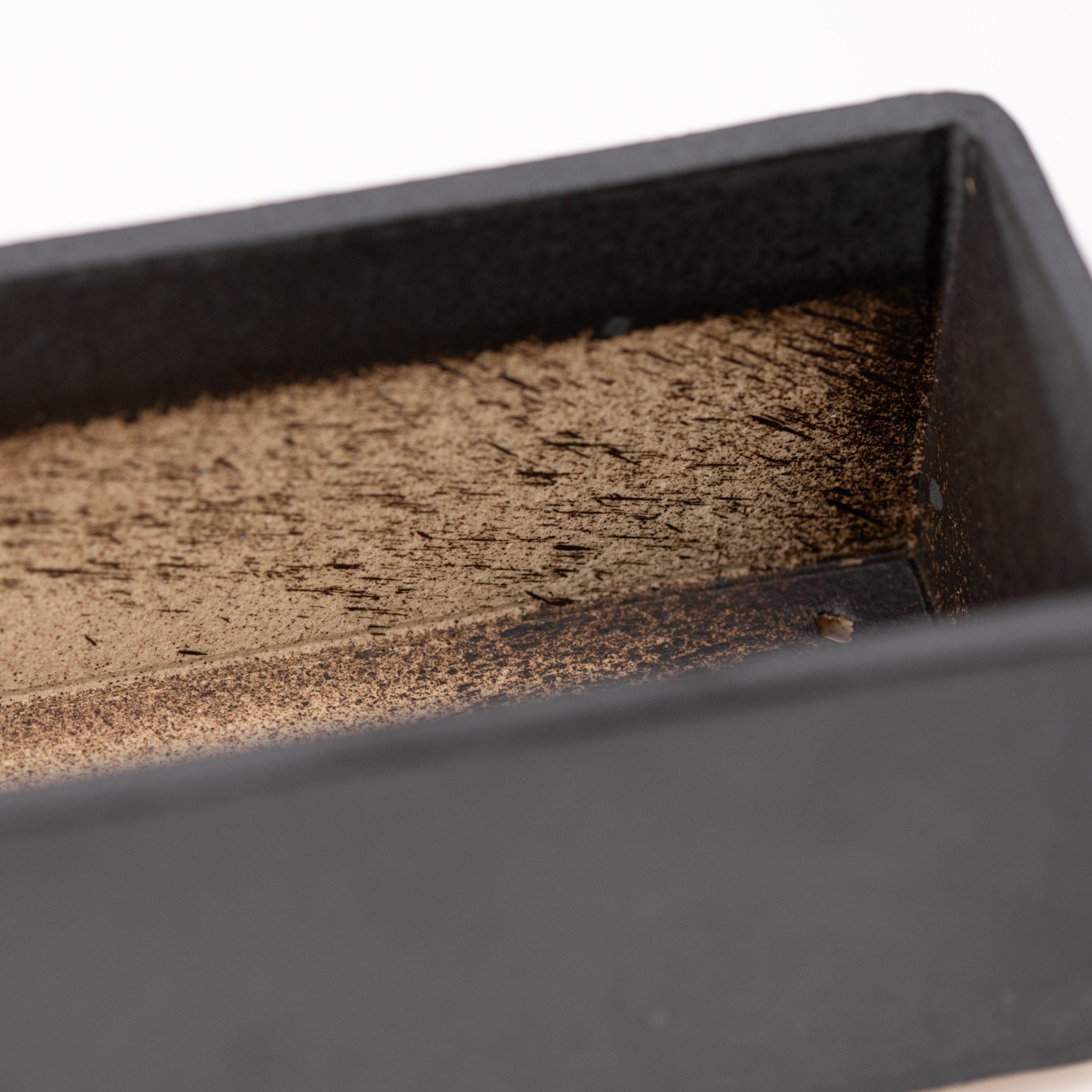 Naginowa Black right angle BANKO Ware Japanese Bonsai Pot 9.1in.