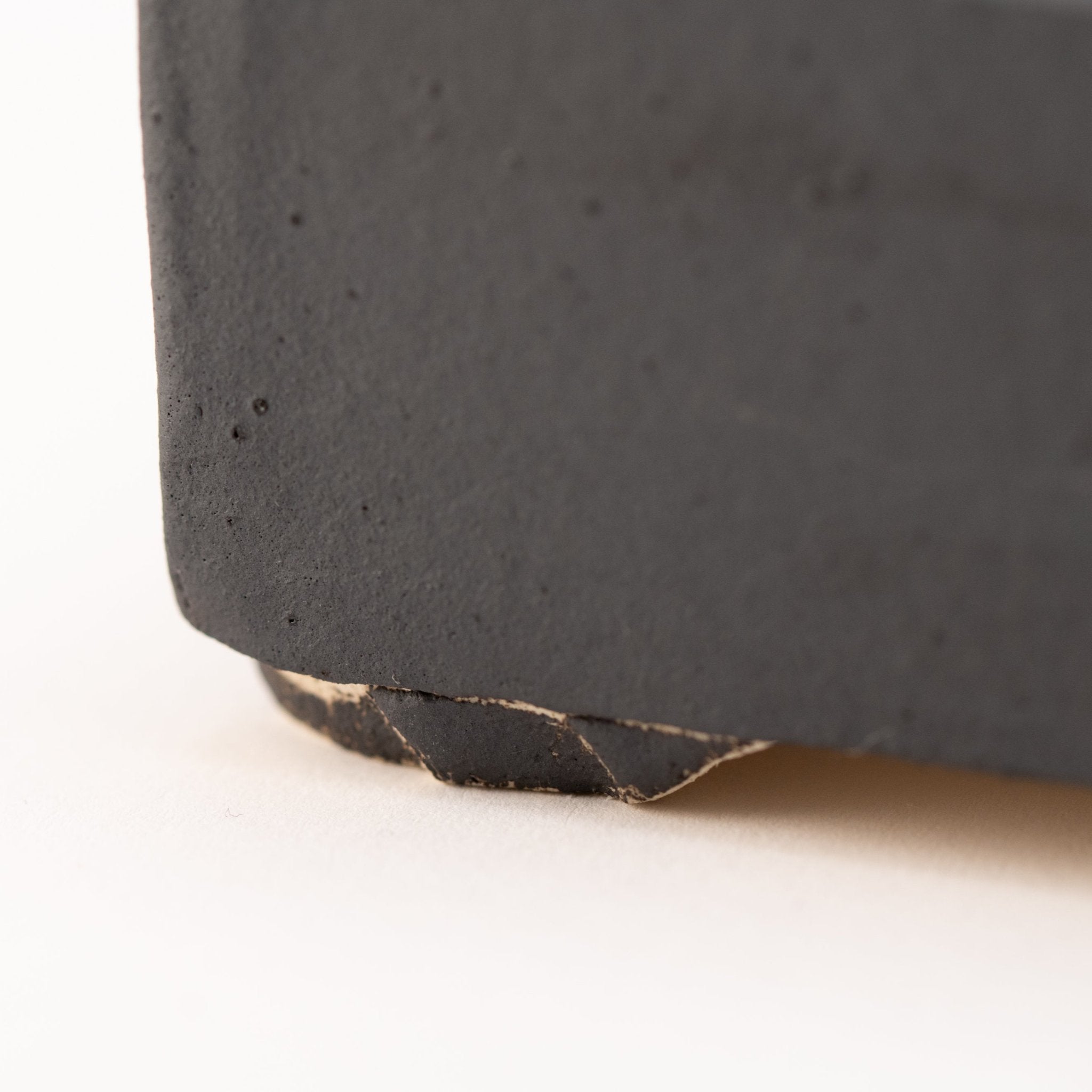 Naginowa Black square BANKO Ware Japanese Bonsai Pot 5.9in.