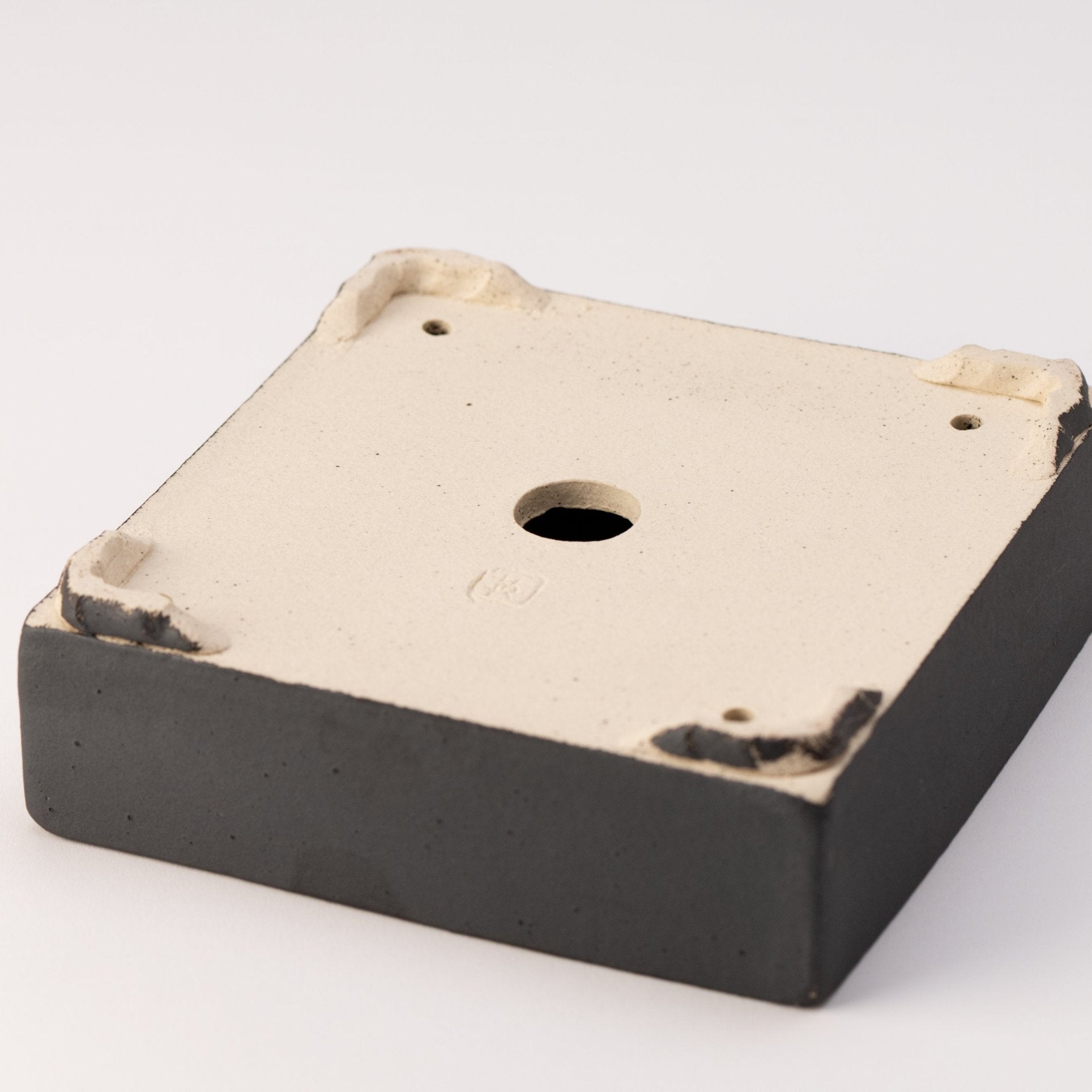 Naginowa Black square BANKO Ware Japanese Bonsai Pot 5.9in.