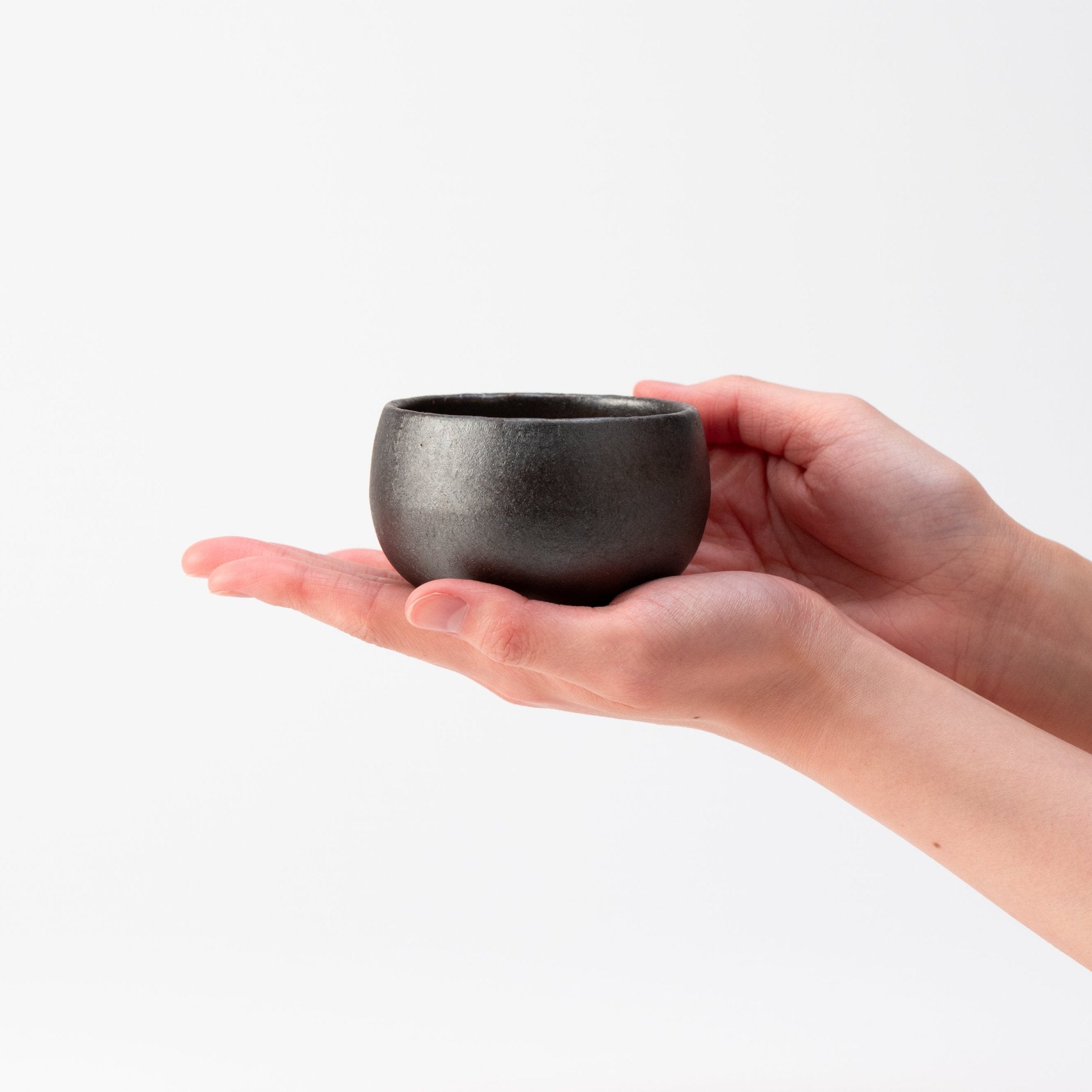 Naginowa Black BANKO Ware Japanese Bonsai Pot 3.3in.