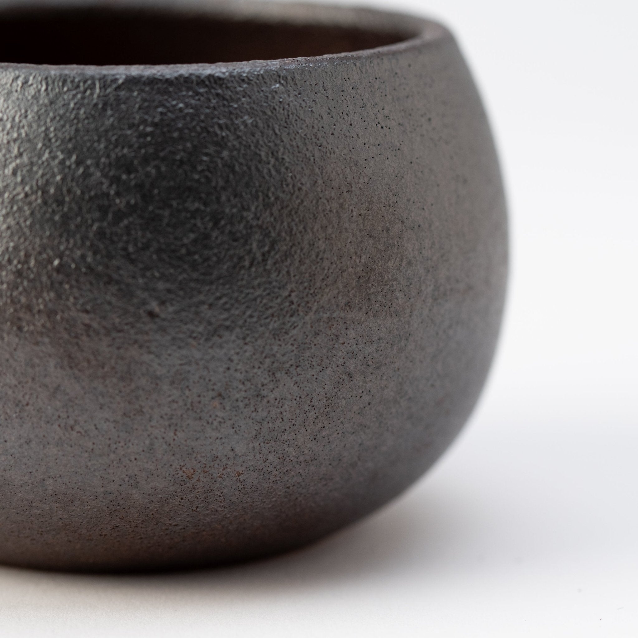 Naginowa Black BANKO Ware Japanese Bonsai Pot 3.9in.