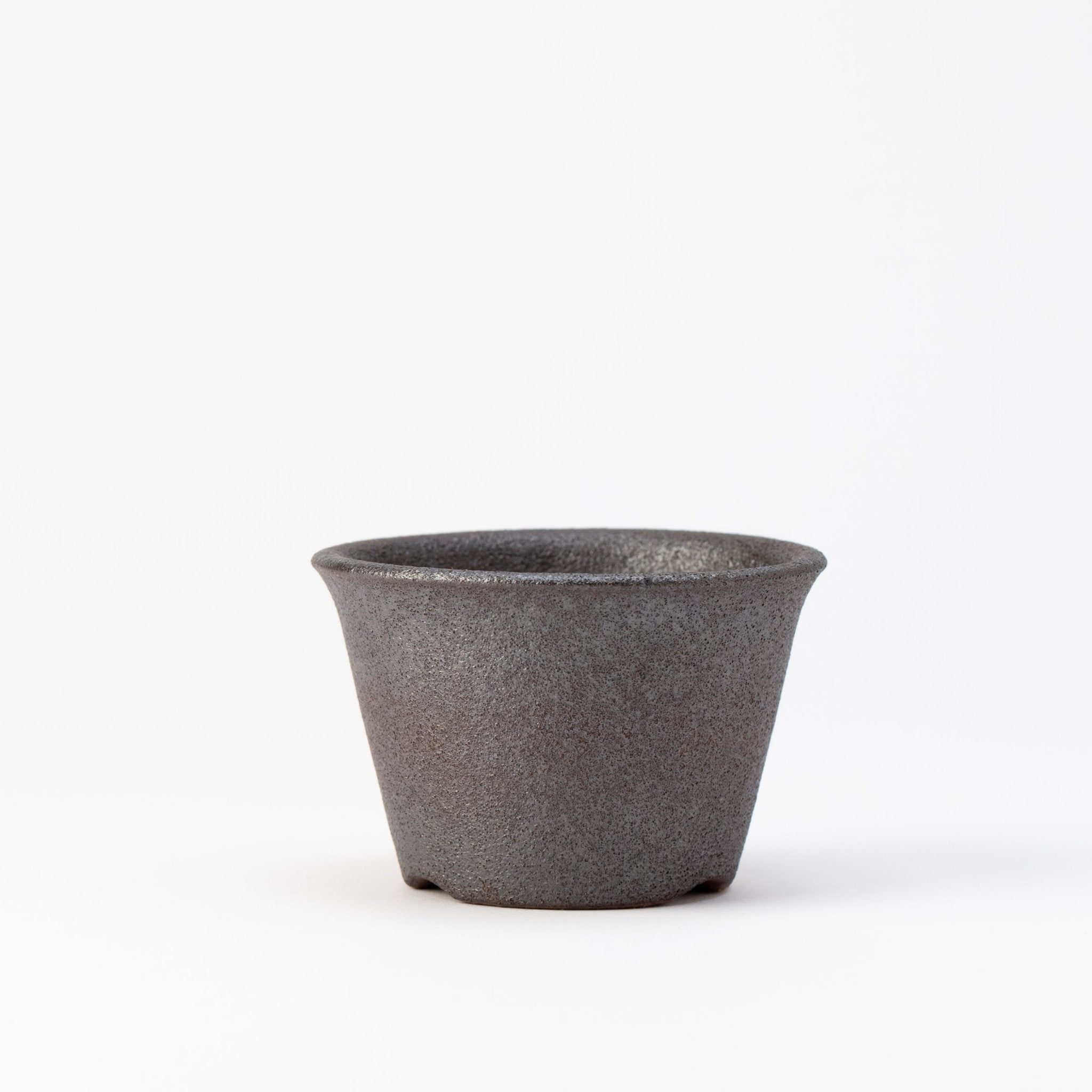 Naginowa Black Standard BANKO Ware Japanese Bonsai Pot 4.3in.