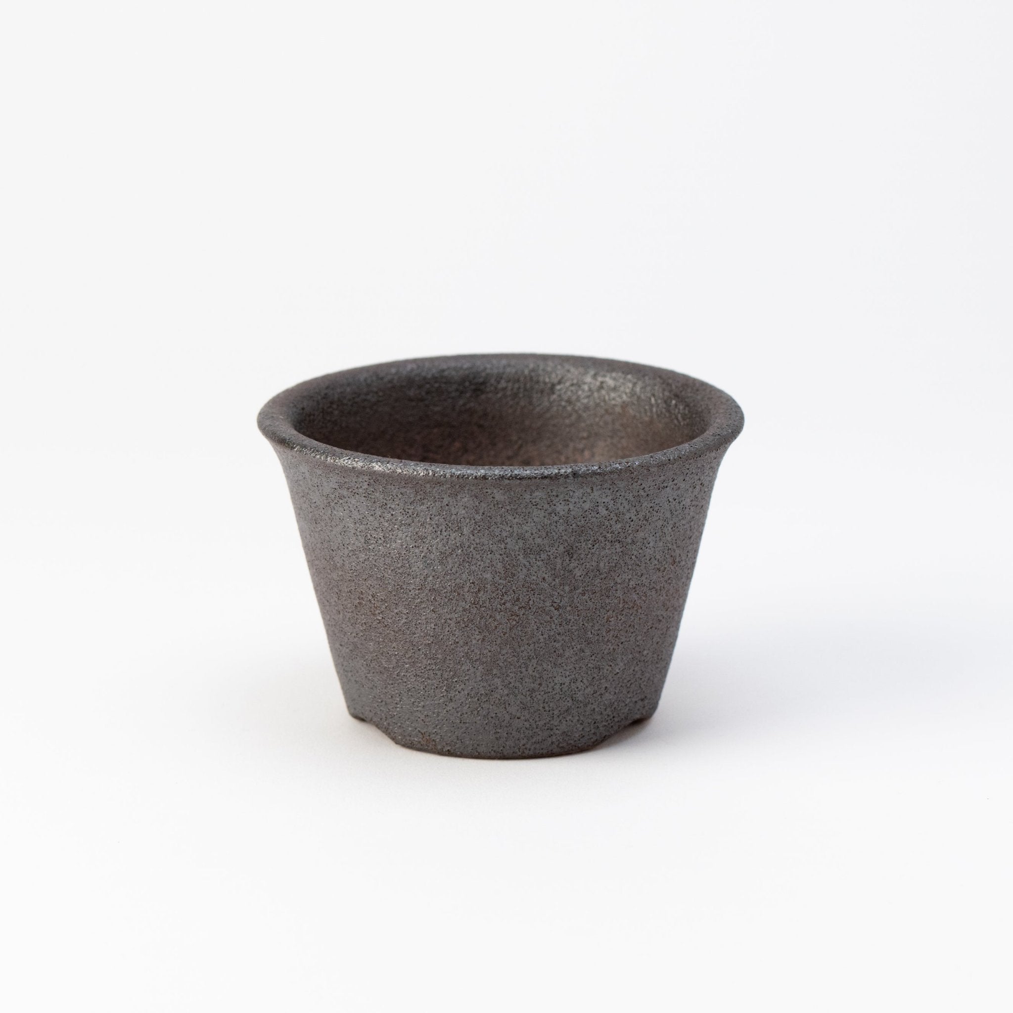Naginowa Black Standard BANKO Ware Japanese Bonsai Pot 4.3in.