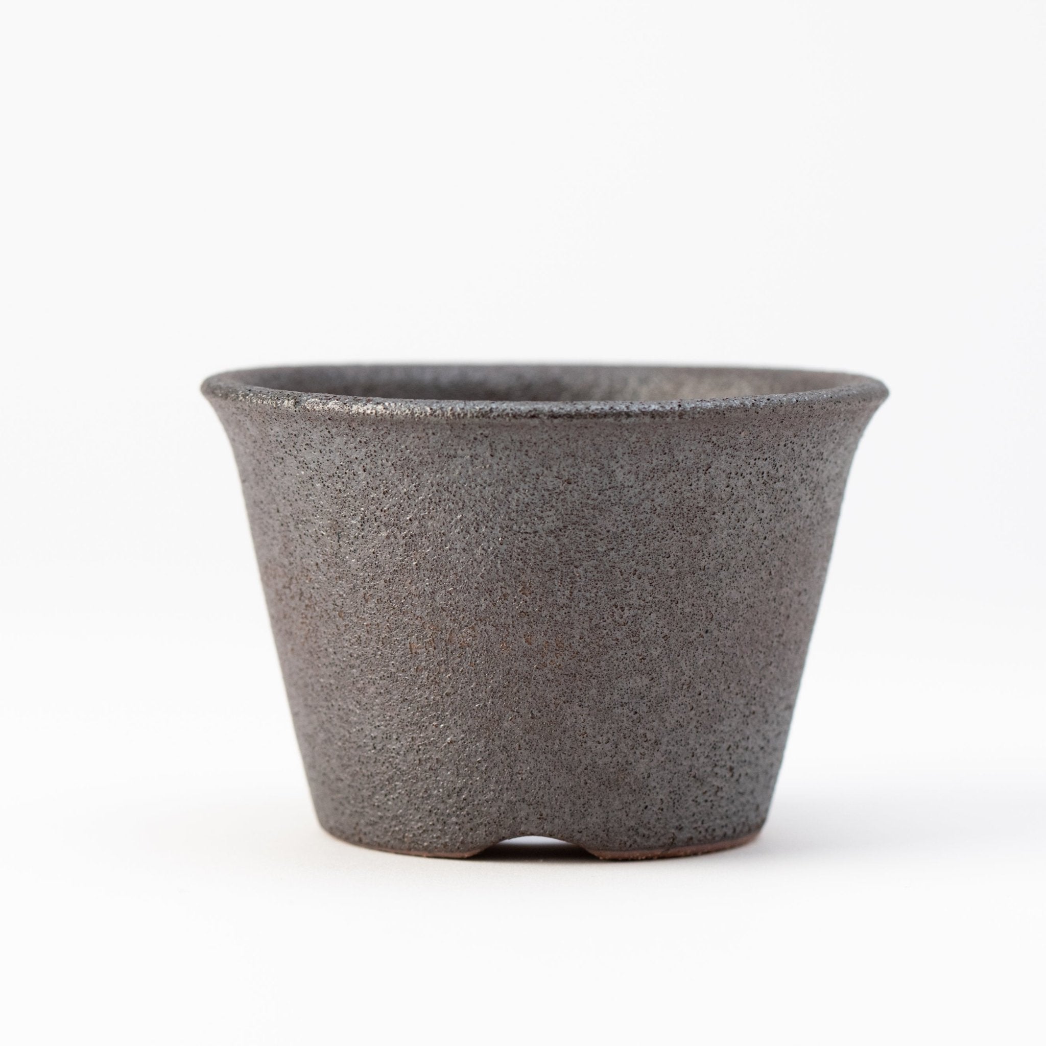 Naginowa Black Standard BANKO Ware Japanese Bonsai Pot 4.3in.