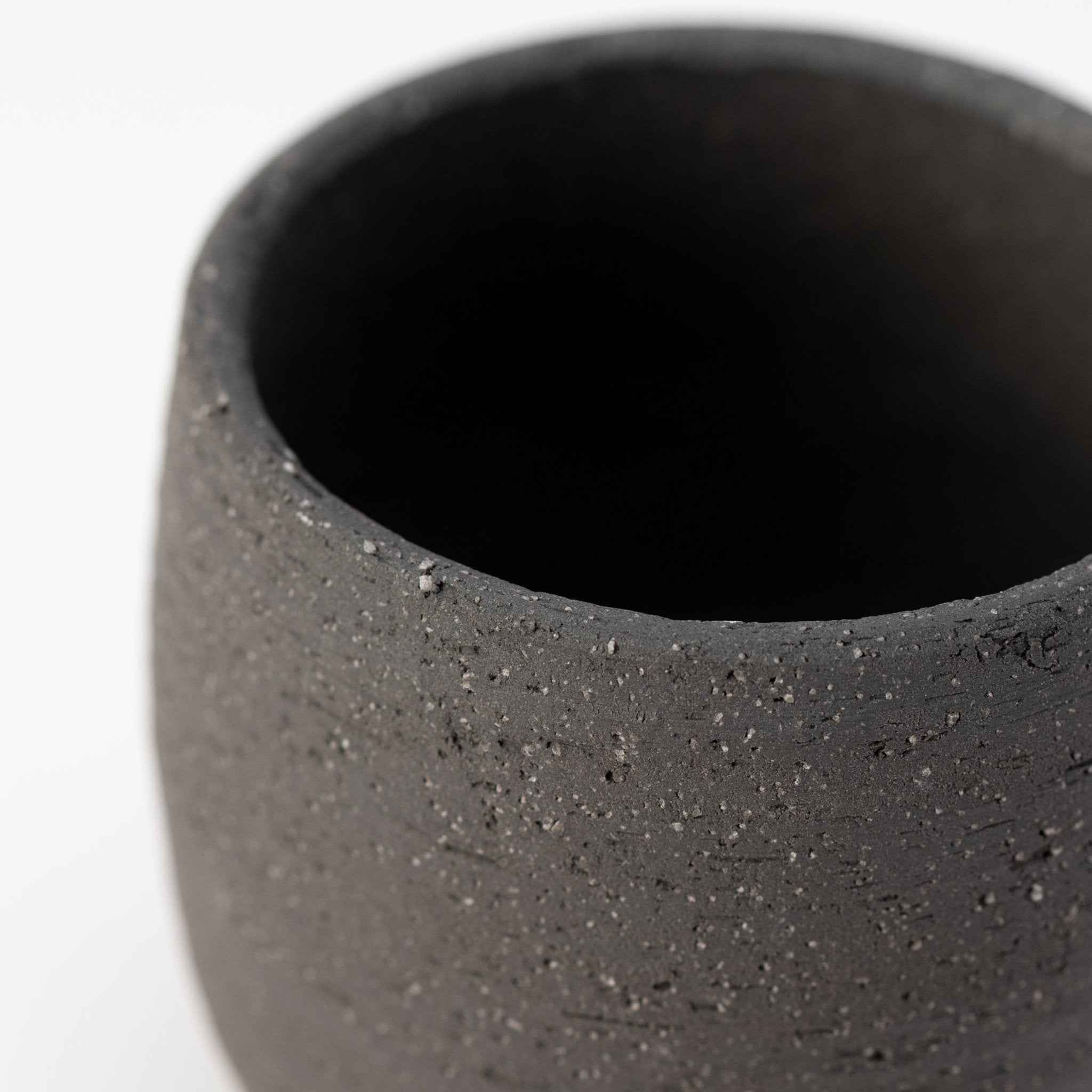 Naginowa black terracotta BANKO Ware Japanese Bonsai Pot 3.5in.