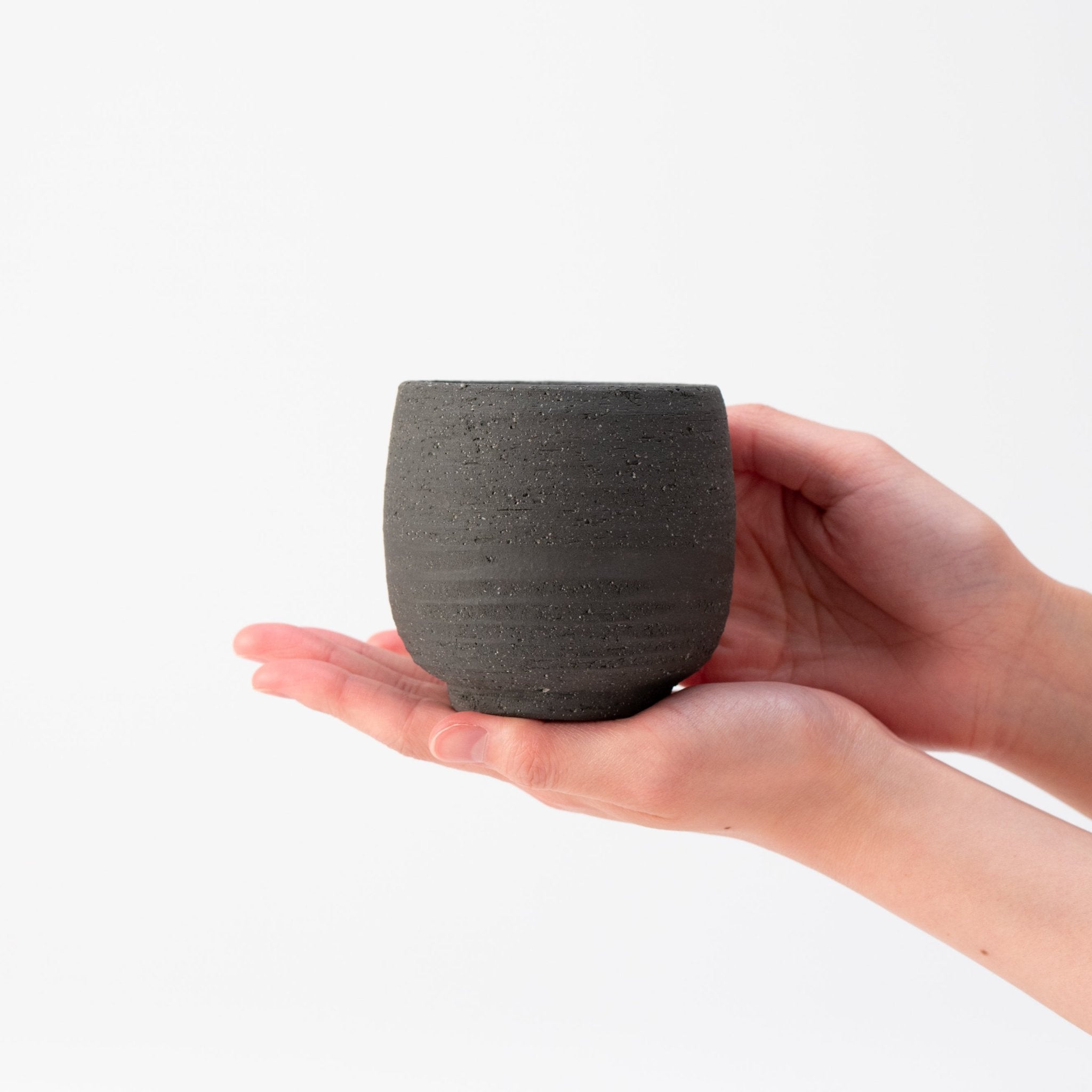 Naginowa black terracotta BANKO Ware Japanese Bonsai Pot 3.5in.