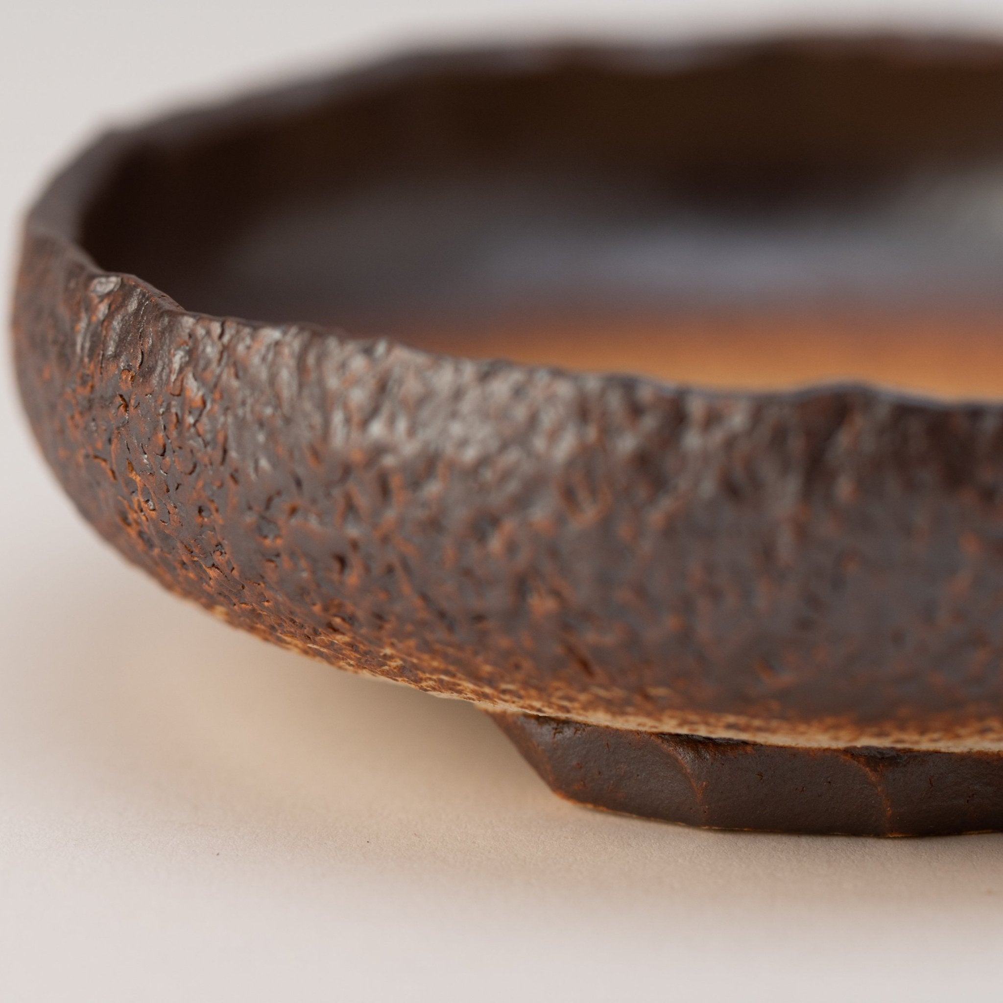 Naginowa Brown sround shape BANKO Ware Japanese Bonsai Pot 4.7in.