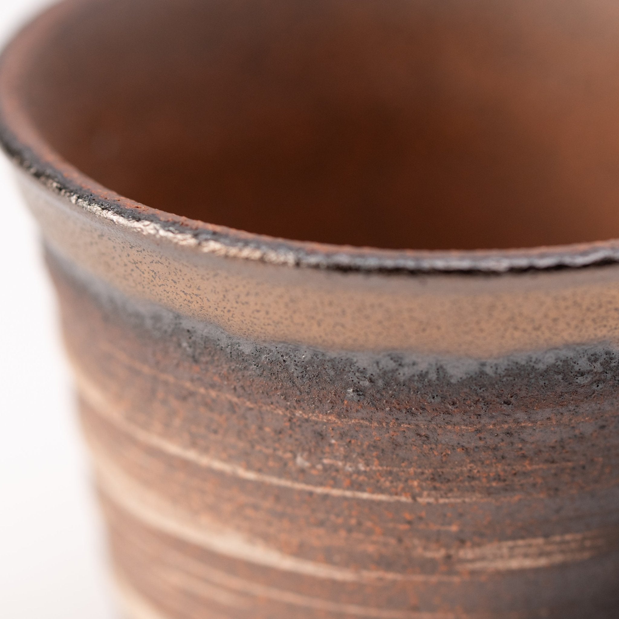 Naginowa Kinbuki Corrugated BANKO Ware Japanese Bonsai Pot 3.6in.