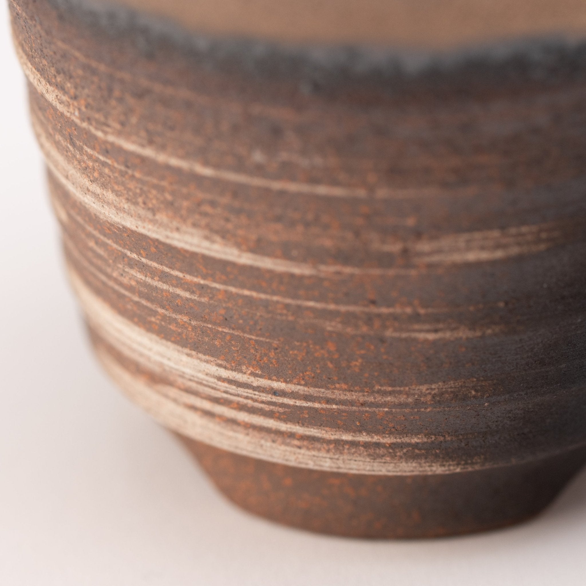 Naginowa Kinbuki Corrugated BANKO Ware Japanese Bonsai Pot 3.6in.