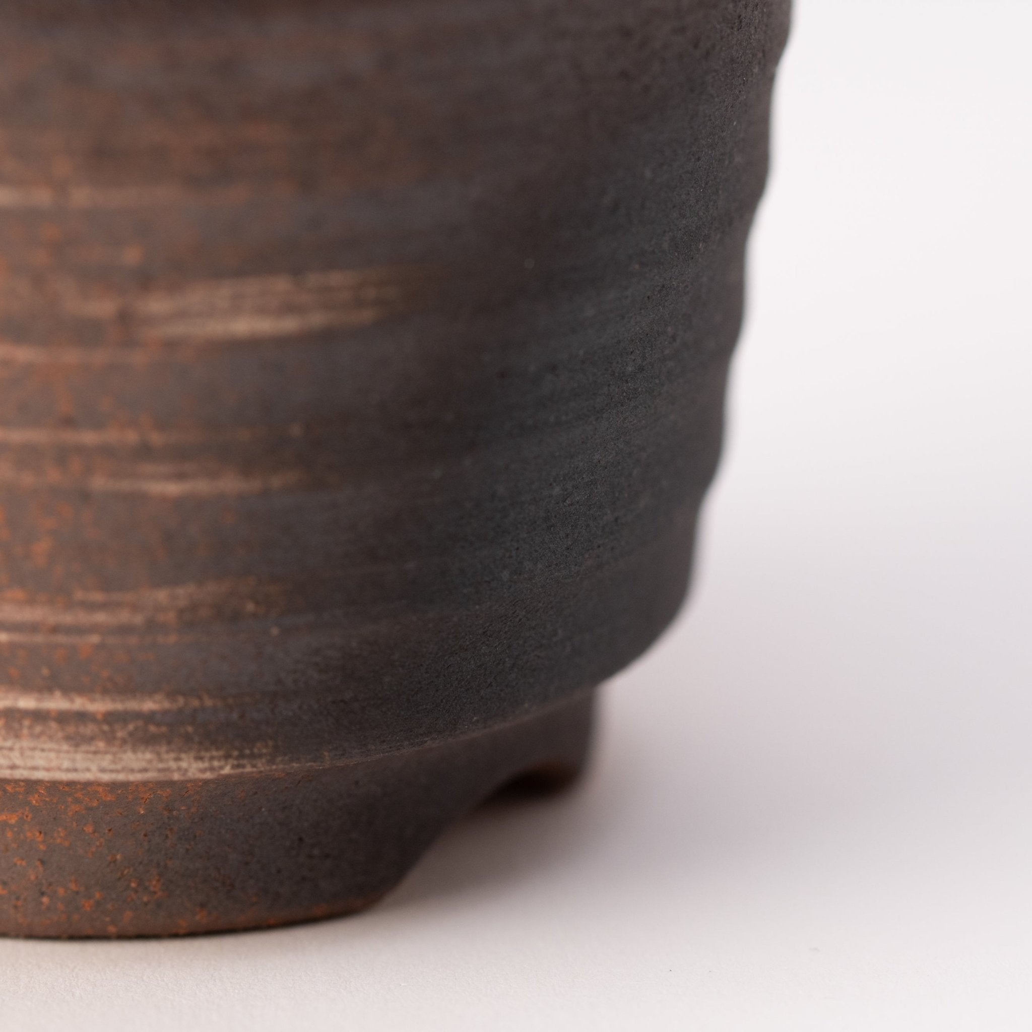 Naginowa Kinbuki Corrugated BANKO Ware Japanese Bonsai Pot 3.6in.