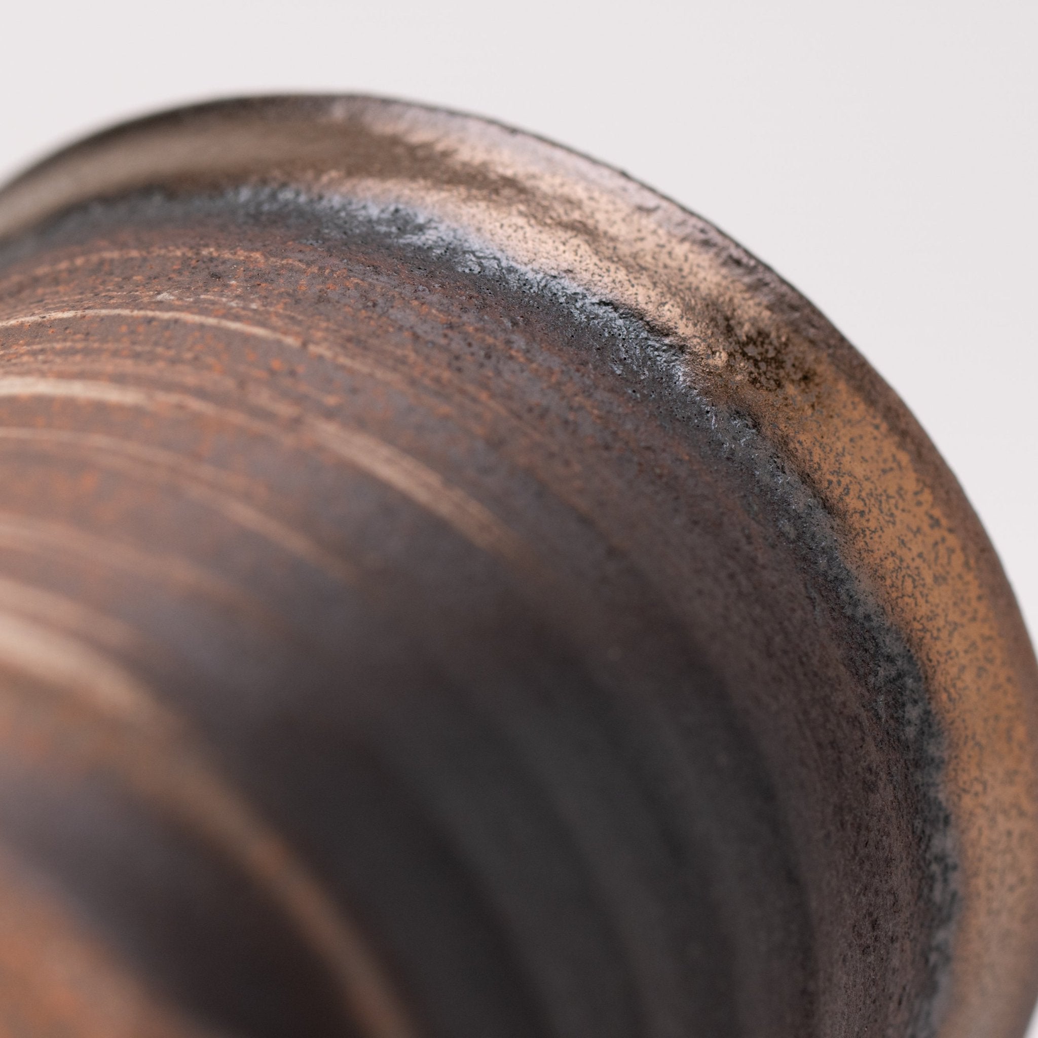 Naginowa Kinbuki Corrugated BANKO Ware Japanese Bonsai Pot 3.6in.