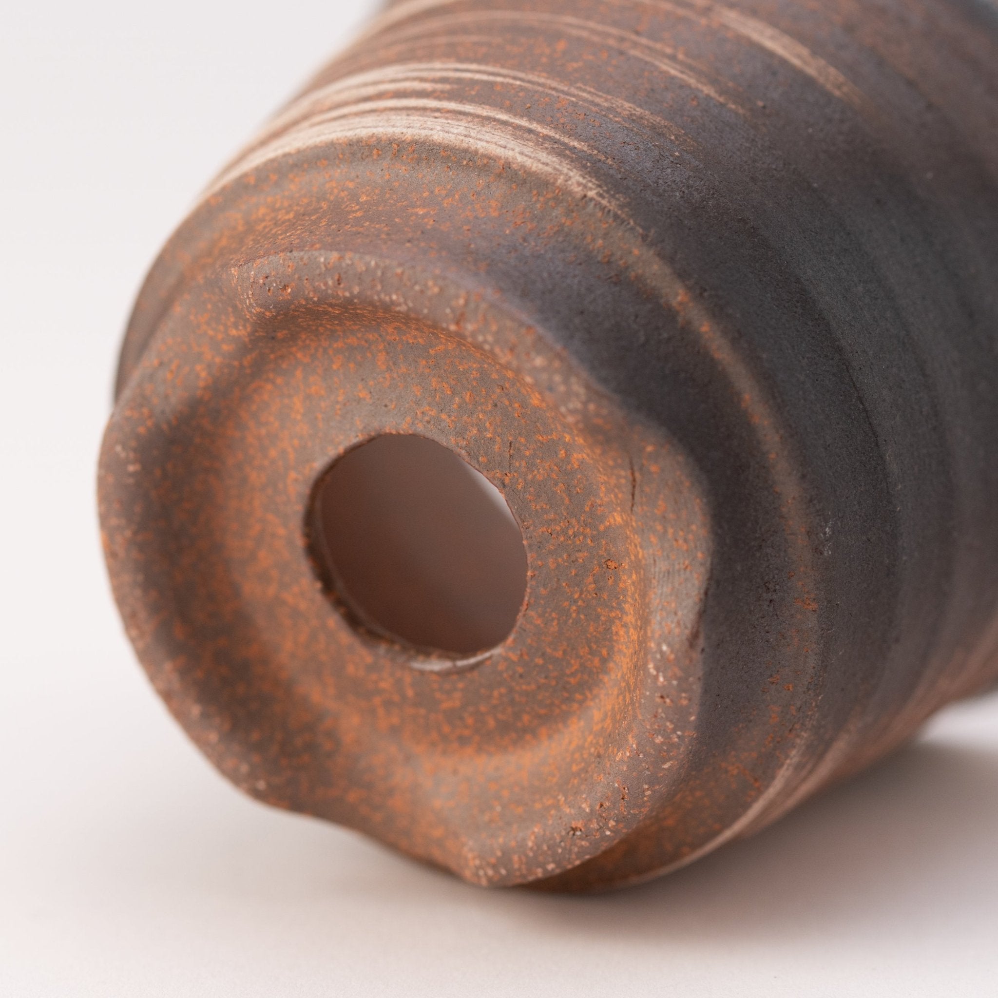 Naginowa Kinbuki Corrugated BANKO Ware Japanese Bonsai Pot 3.6in.