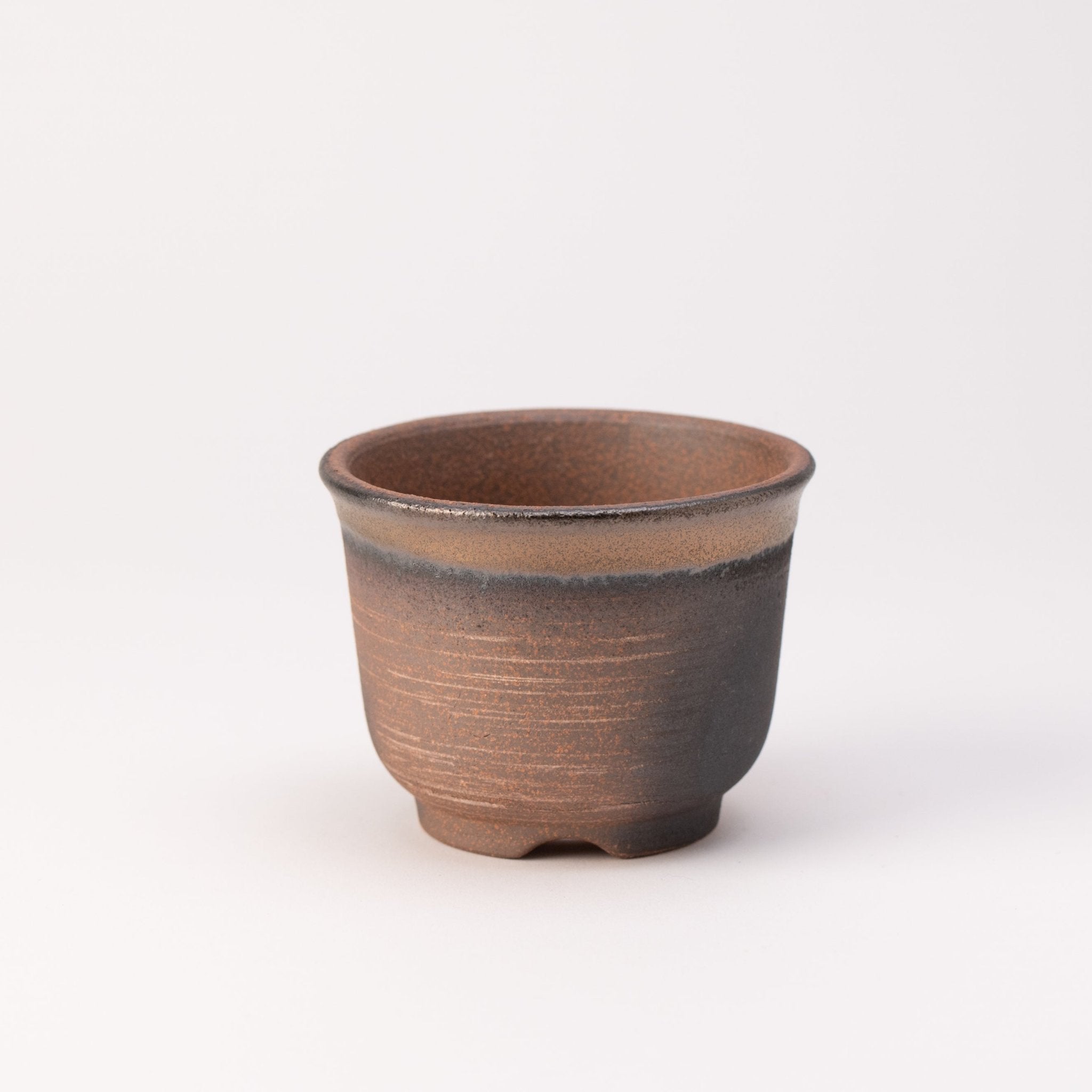 Naginowa Kinbuki Rounded BANKO Ware Japanese Bonsai Pot 4.3in.