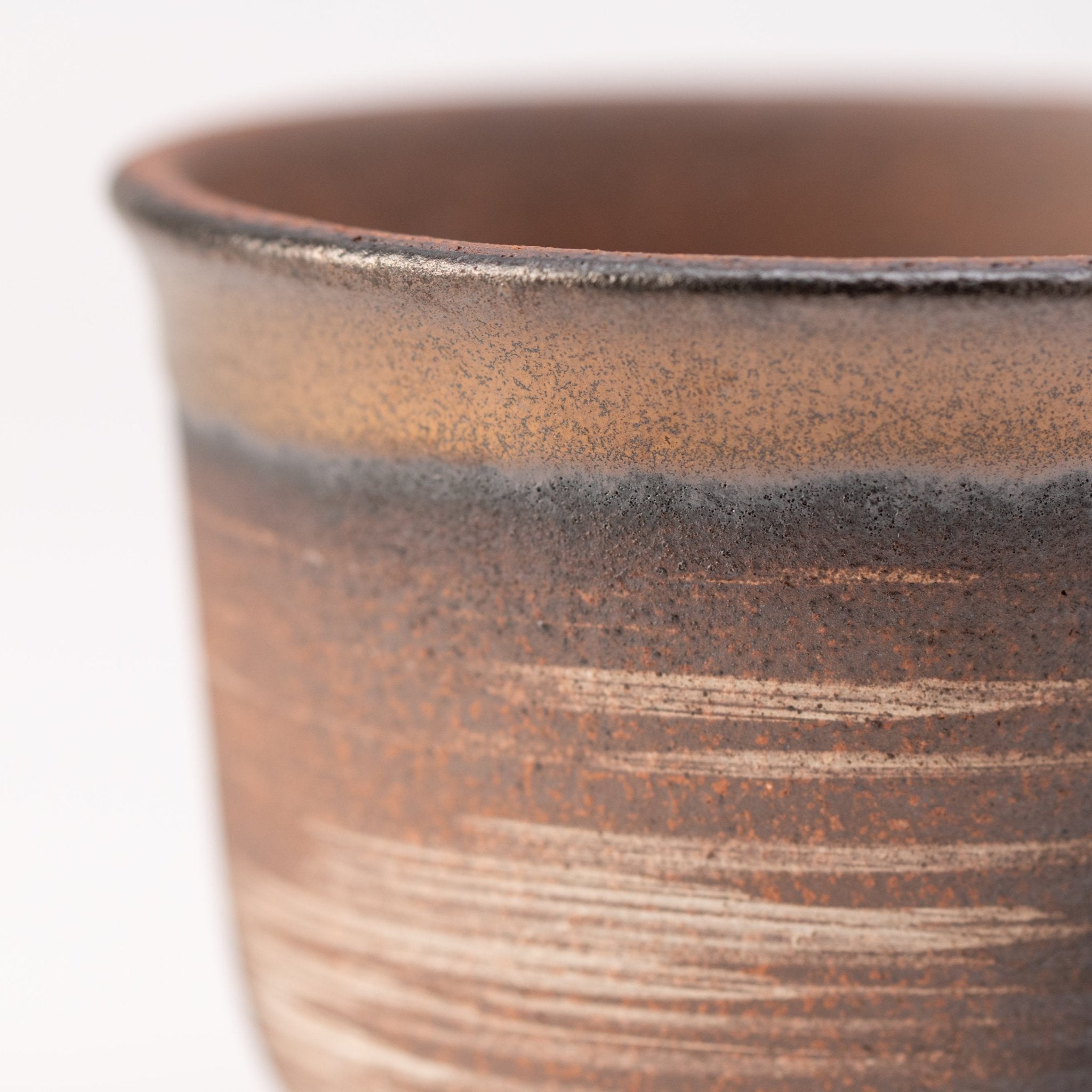 Naginowa Kinbuki Rounded BANKO Ware Japanese Bonsai Pot 4.3in.