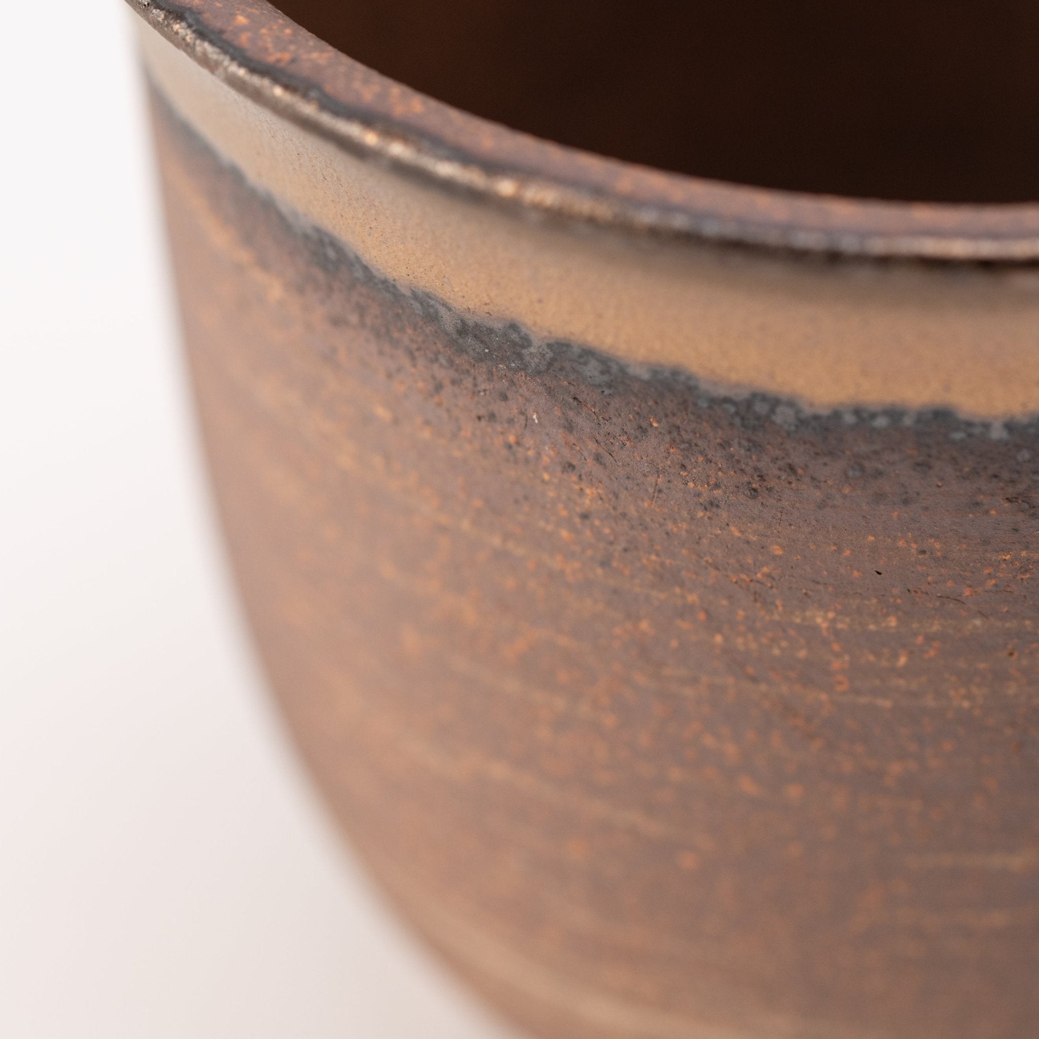 Naginowa Kinbuki Deep rounded BANKO Ware Japanese Bonsai Pot 4.7in.