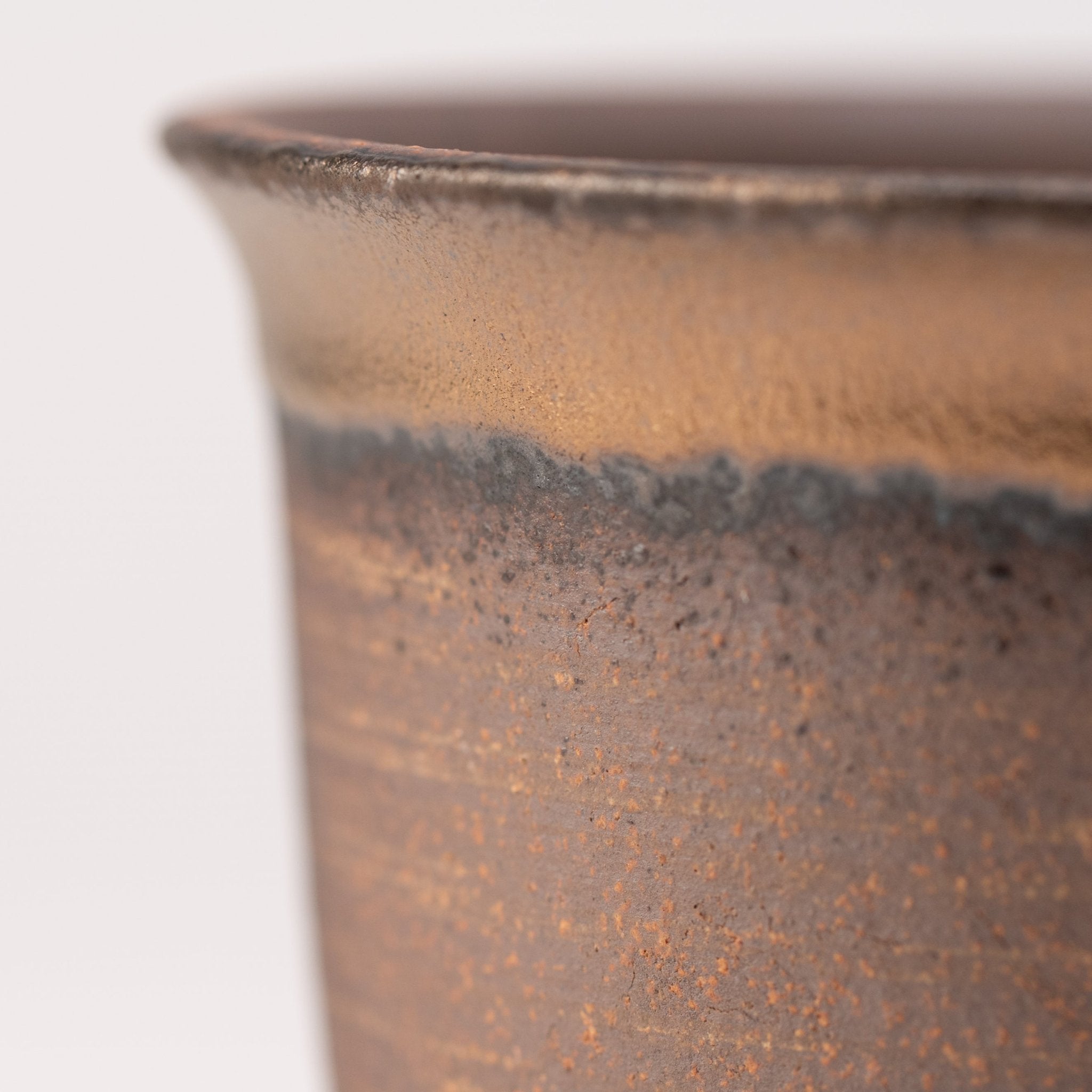 Naginowa Kinbuki Deep rounded BANKO Ware Japanese Bonsai Pot 4.7in.