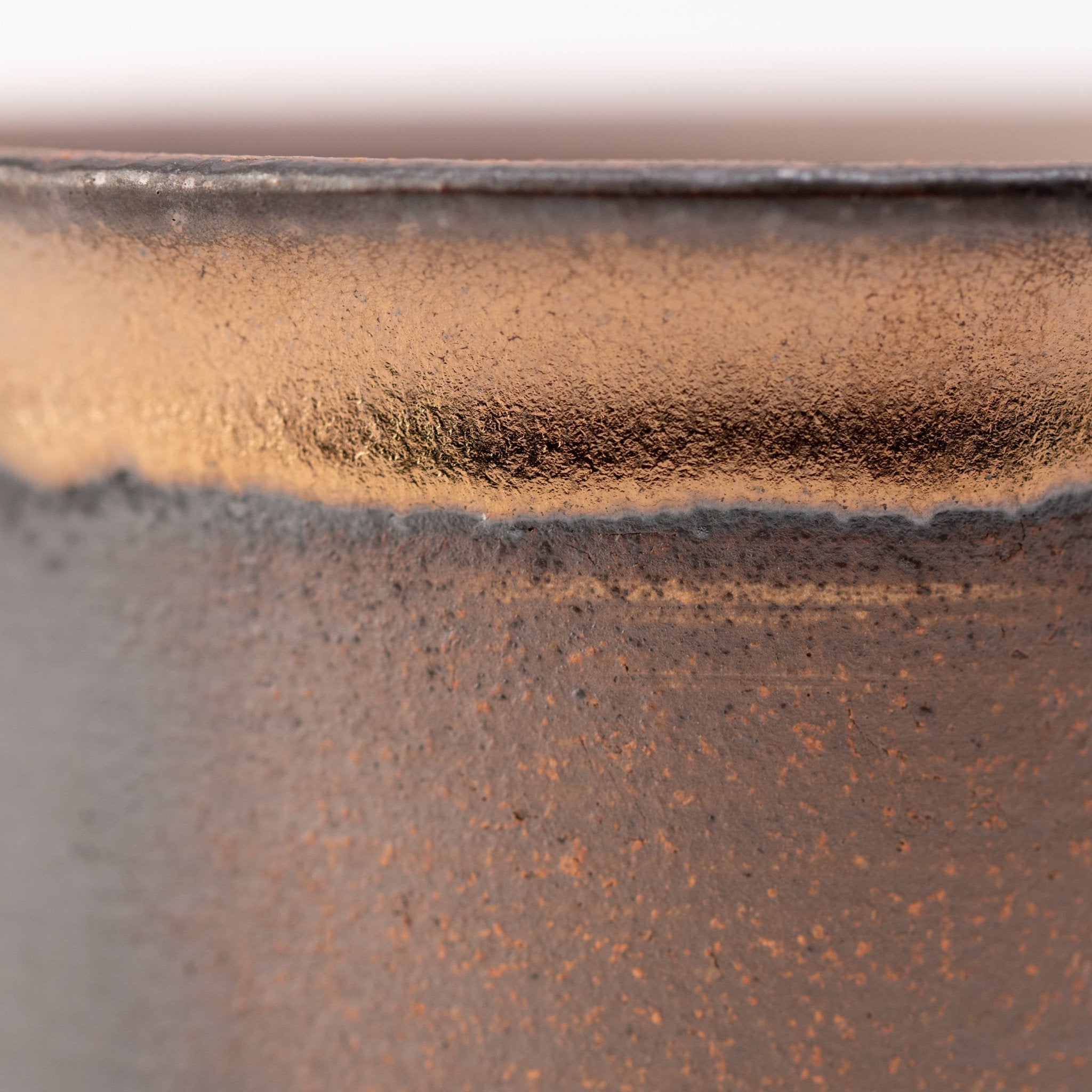 Naginowa Kinbuki Deep rounded BANKO Ware Japanese Bonsai Pot 4.7in.