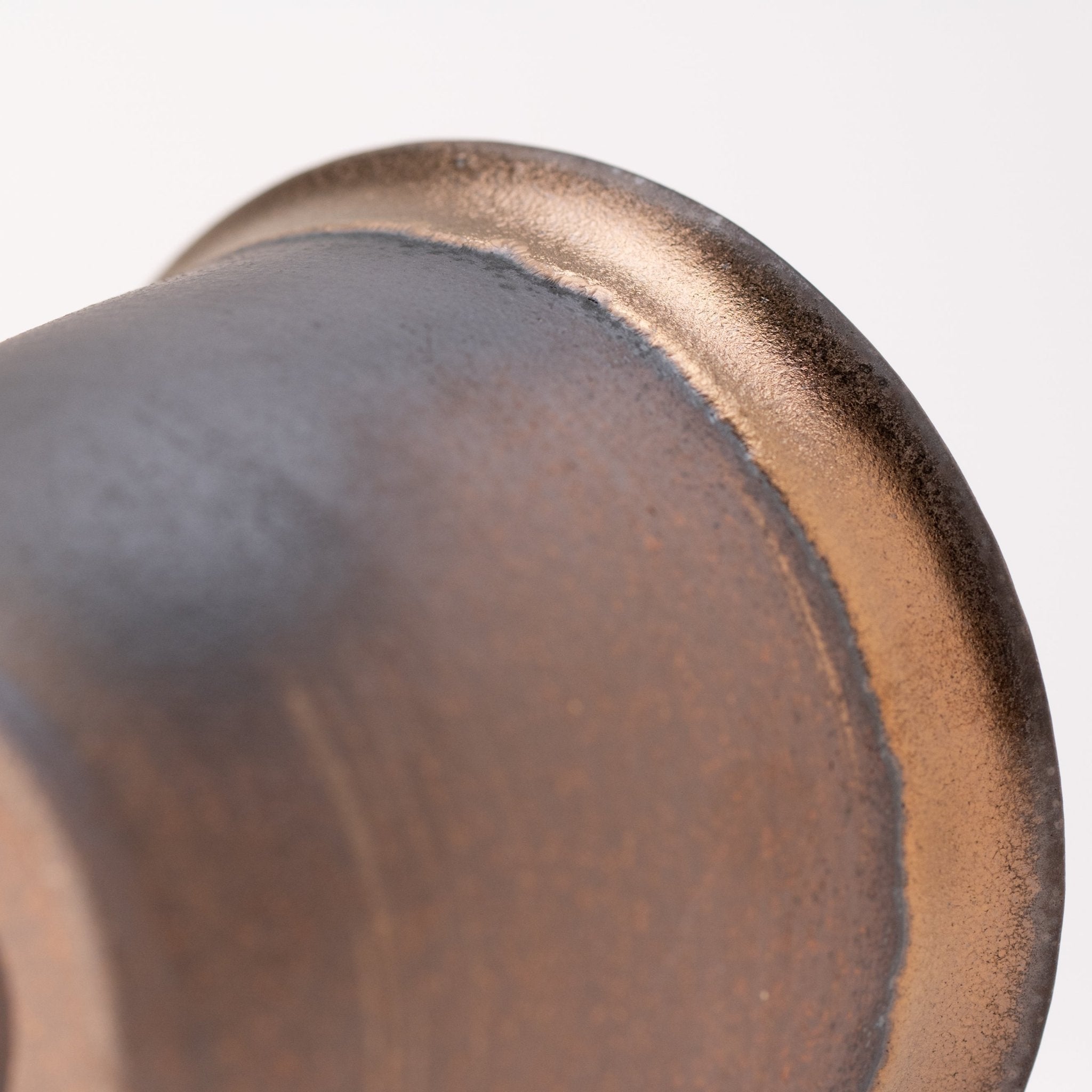 Naginowa Kinbuki Deep rounded BANKO Ware Japanese Bonsai Pot 4.7in.