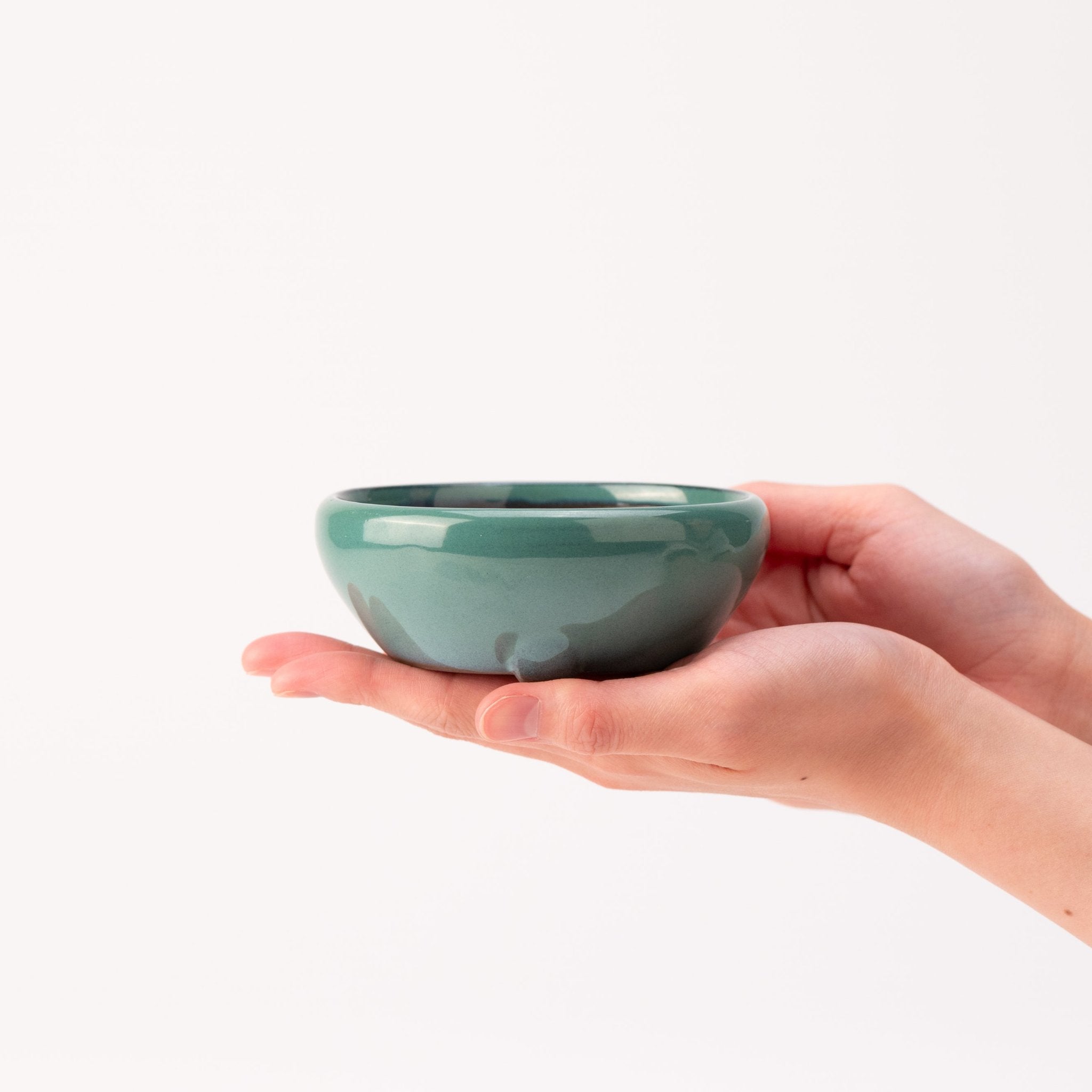 Naginowa Oribe sround shape BANKO Ware Japanese Bonsai Pot 4.7in.