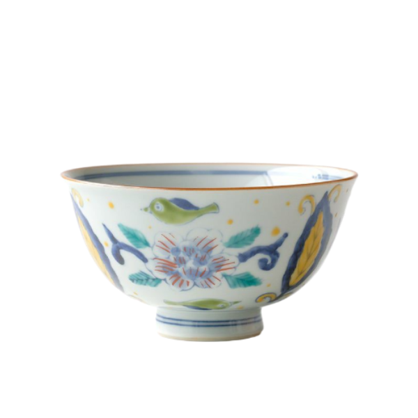 Waterfowl Traditional Japanese Style Rice Bowl Porcelain