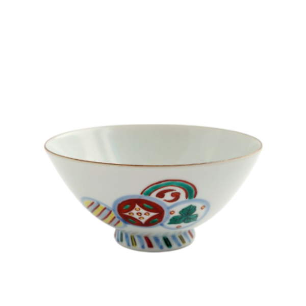 Crest Traditional Japanese Style Rice Bowl Porcelain